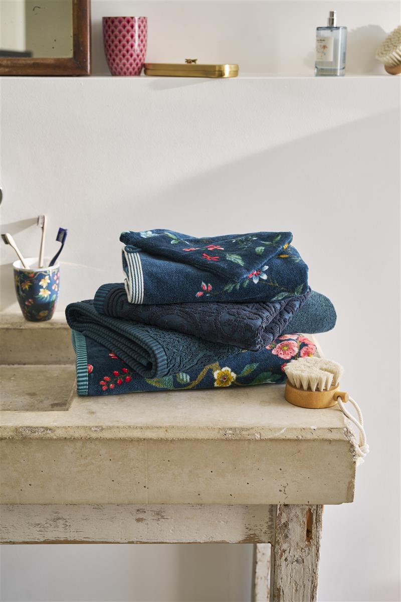 PIP STUDIO Les Fleurs Handtuch dark blue 55x100cm (1 Stück) - Produktbild 5