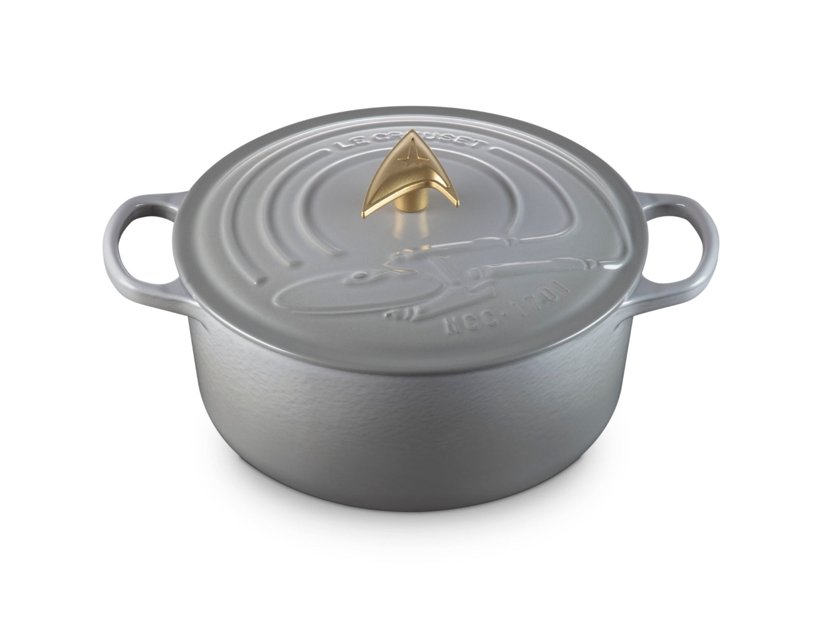 Le Creuset Star Trek Collection Bräter Enterprise Signature perlgrau 26cm - Produktbild 2