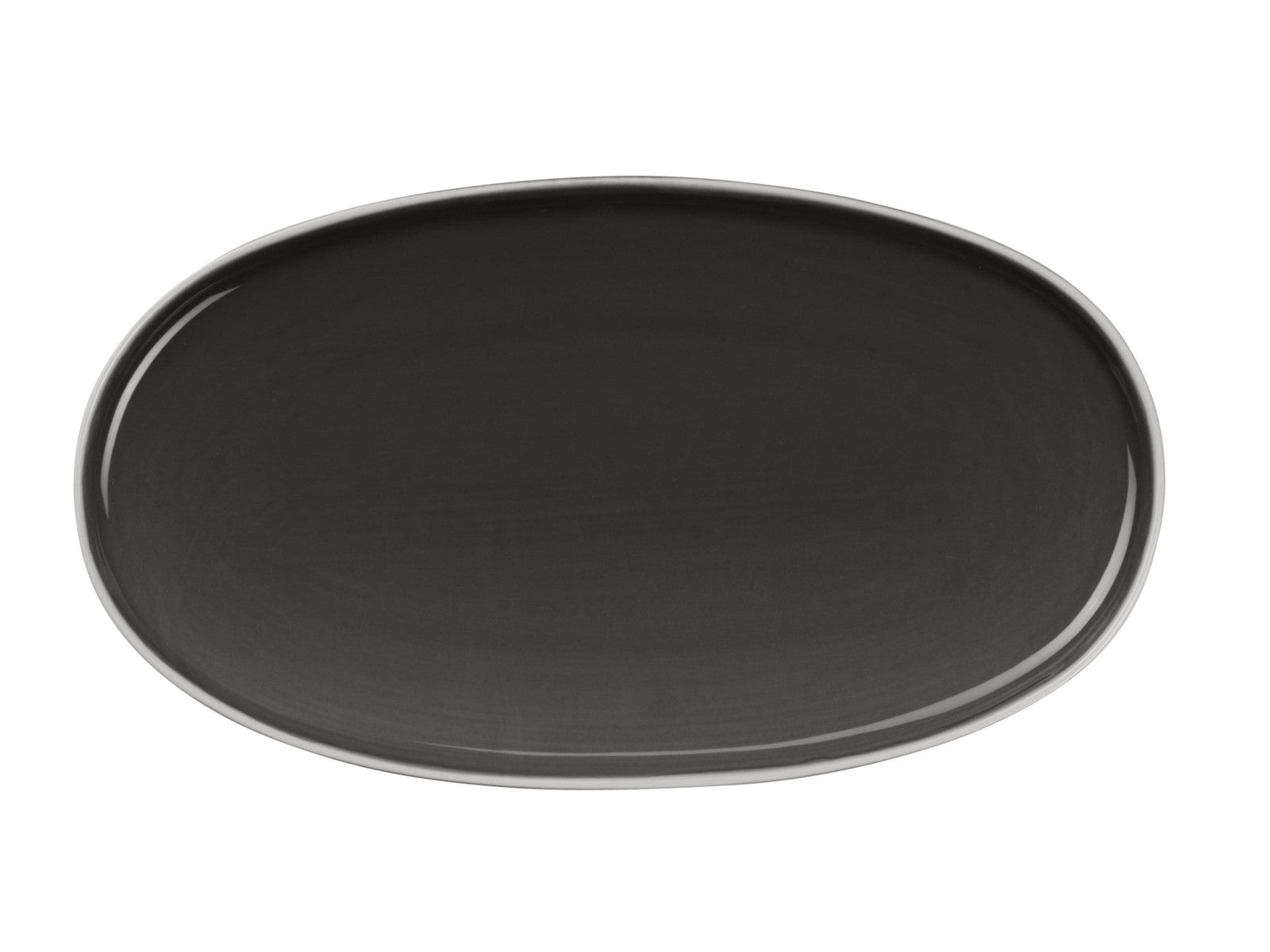 ASA semana Platte oval caviar 28,5x16x2,2cm