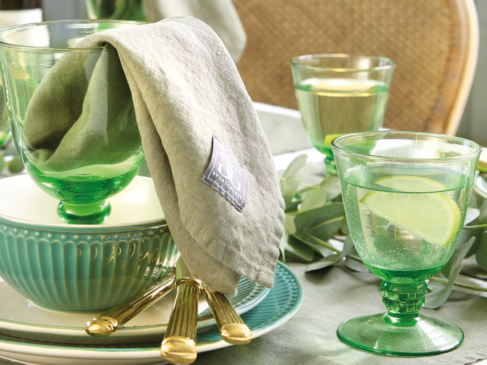 Greengate Alice Brotteller dusty green 17,5cm Set6 - Produktbild 3
