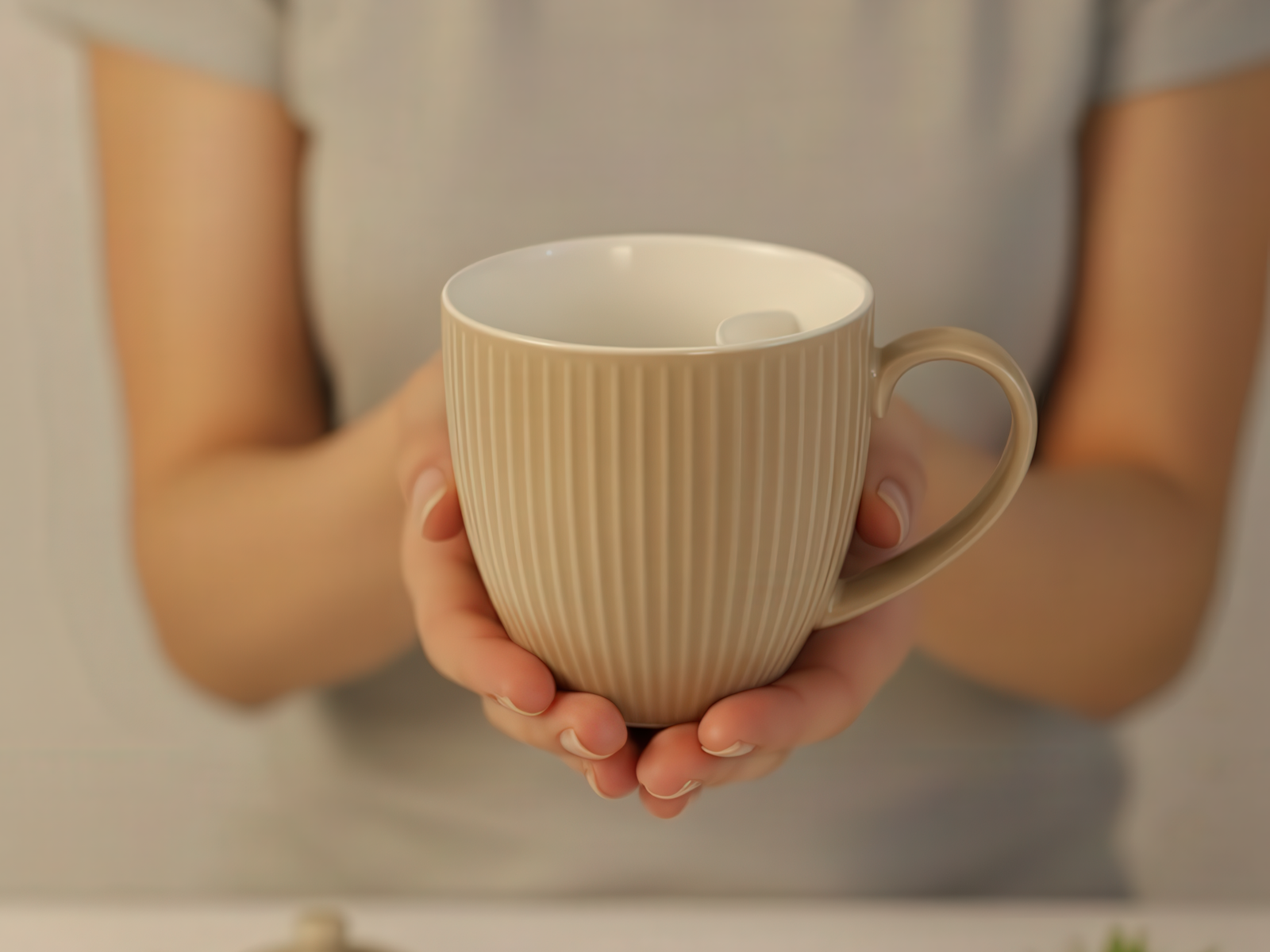Cangoo Cup® Embossed Beige Teebecher mit Beutelablage 0,33l - Produktbild 5