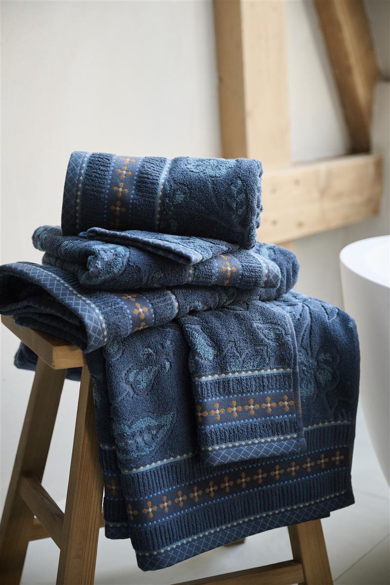 PIP STUDIO Jasmin Jaquard Waschhandschuh dark blue 16x22cm (1 Stück) - Produktbild 2