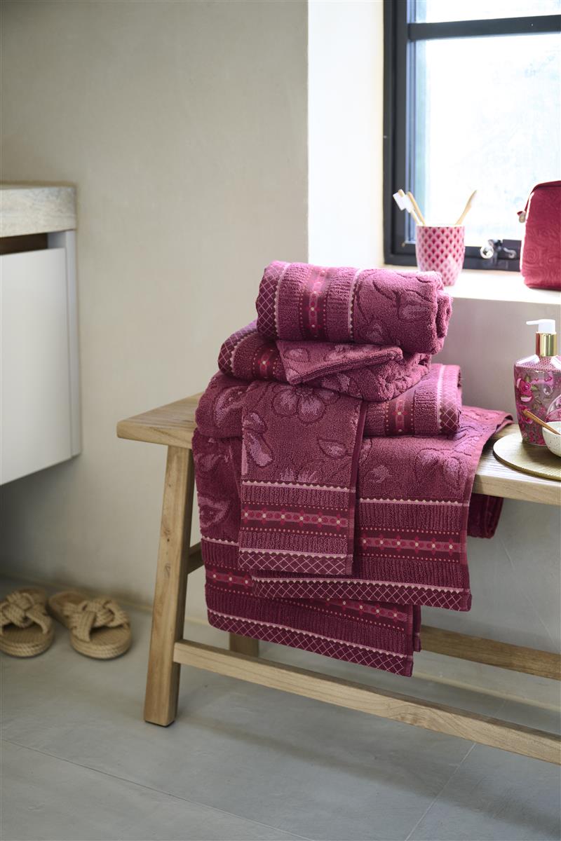 PIP STUDIO Jasmin Jaquard Waschhandschuh dark pink 16x22cm (1 Stück) - Produktbild 3