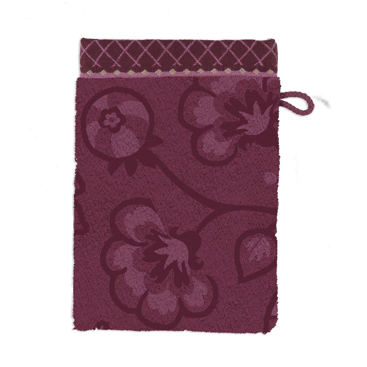 PIP STUDIO Jasmin Jaquard Waschhandschuh dark pink 16x22cm (1 Stück)