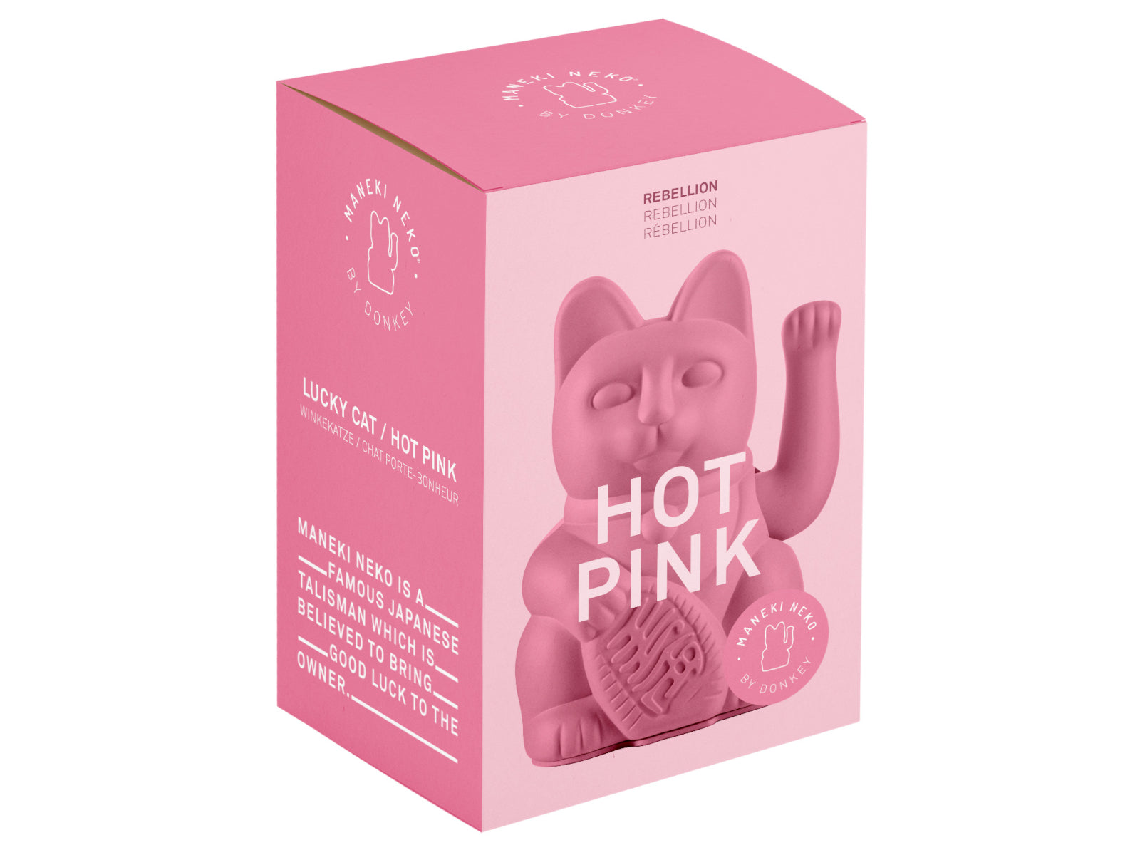 Donkey Products Lucky Cat Classic Winkekatze hot pink 15cm - Produktbild 2