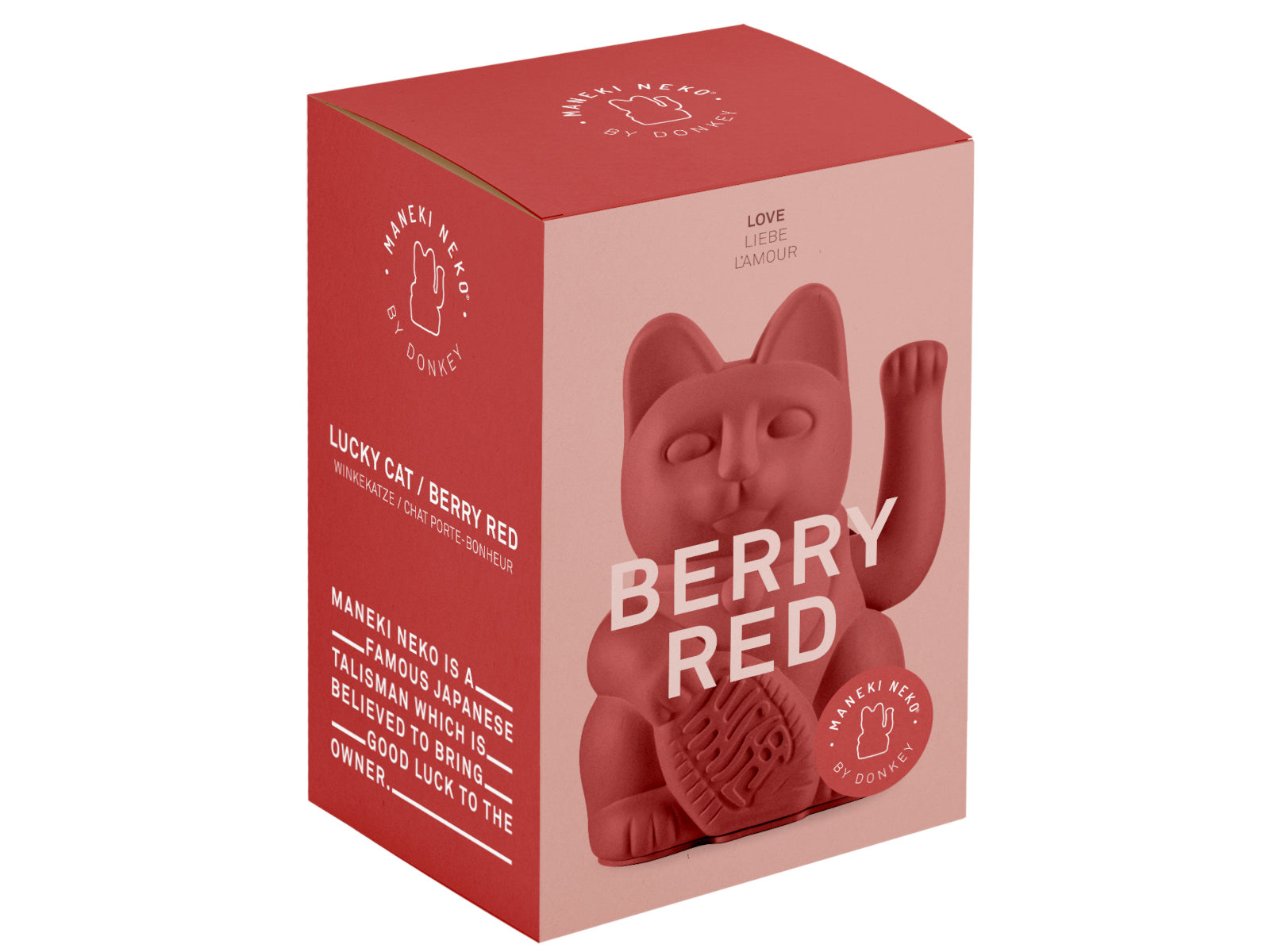 Donkey Products Lucky Cat Classic Winkekatze berry red 15cm - Produktbild 2