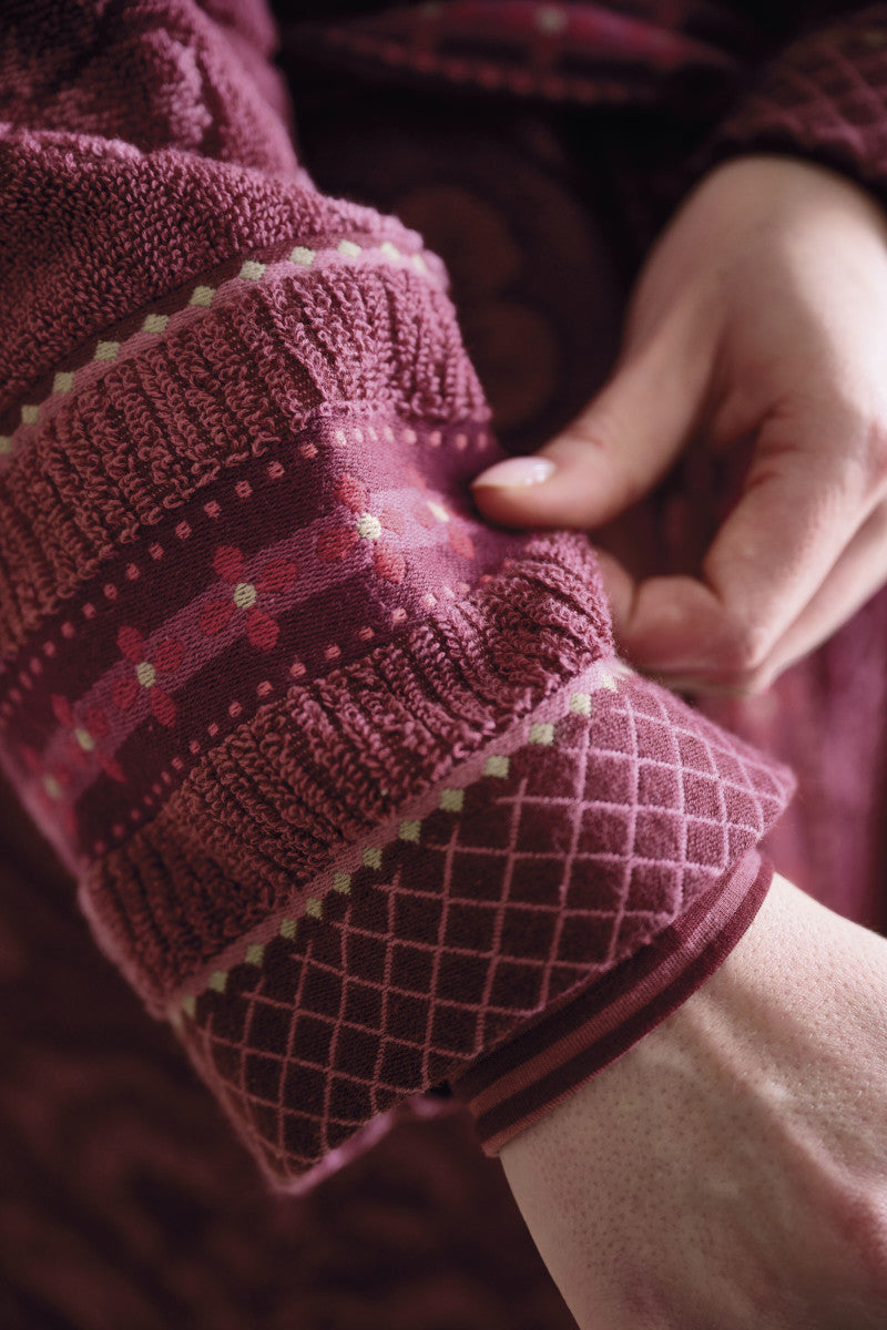 Pip Studio Jasmin Jacquard Bademantel dunkelrosa L (1 Stück) - Produktbild 4