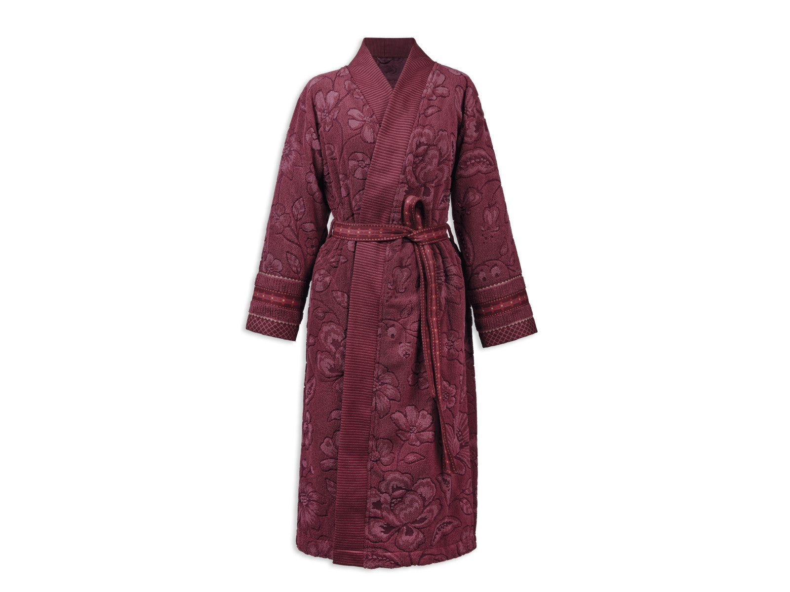 Pip Studio Jasmin Jacquard Bademantel dunkelrosa S