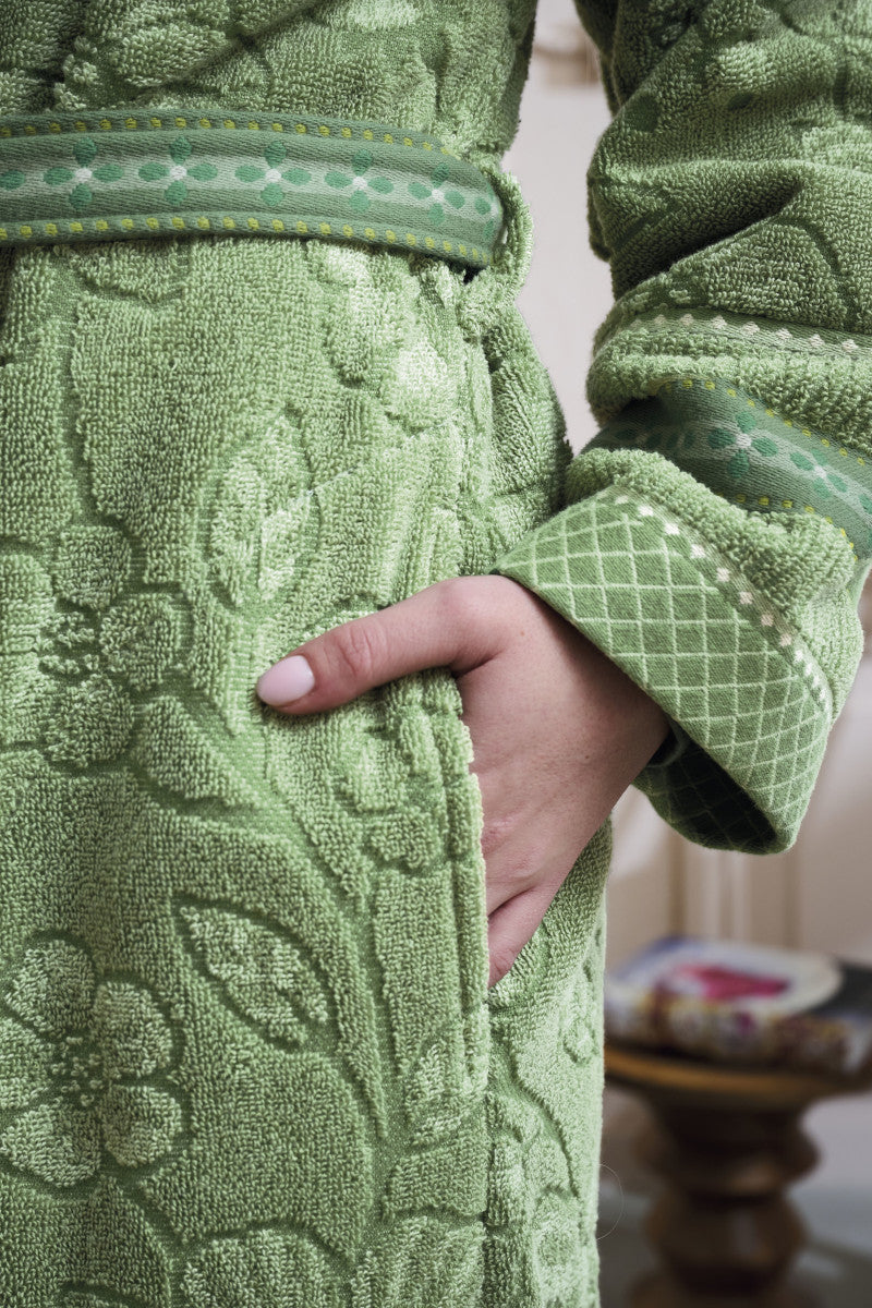 Pip Studio Jasmin Jacquard Bademantel grün XS (1 Stück) - Produktbild 5