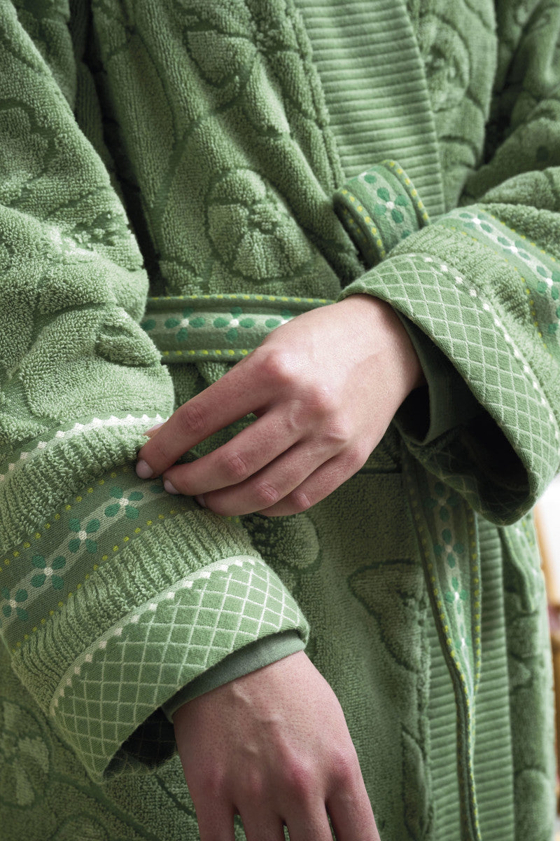 Pip Studio Jasmin Jacquard Bademantel grün XS (1 Stück) - Produktbild 4