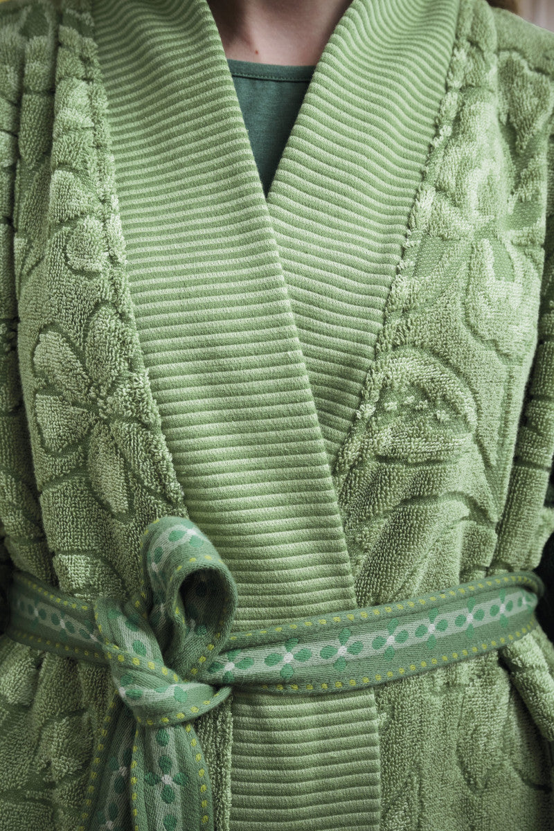 Pip Studio Jasmin Jacquard Bademantel grün S (1 Stück) - Produktbild 3