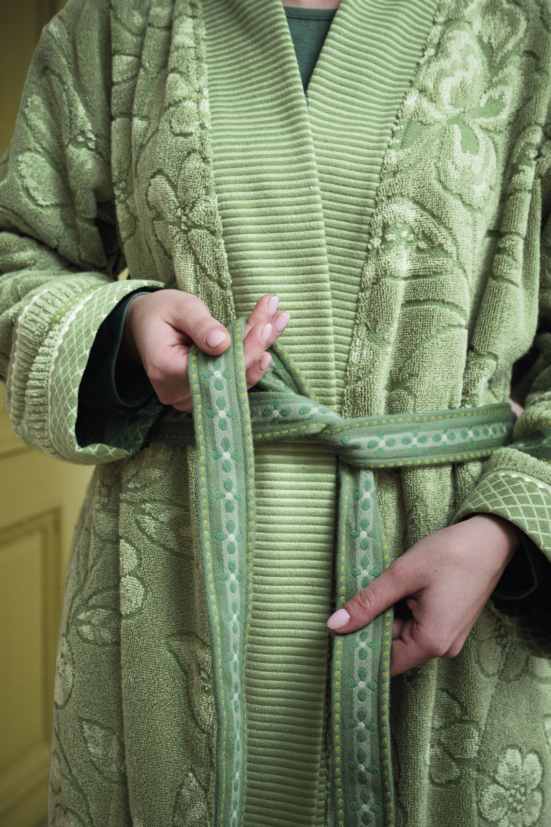 Pip Studio Jasmin Jacquard Bademantel grün S (1 Stück) - Produktbild 6