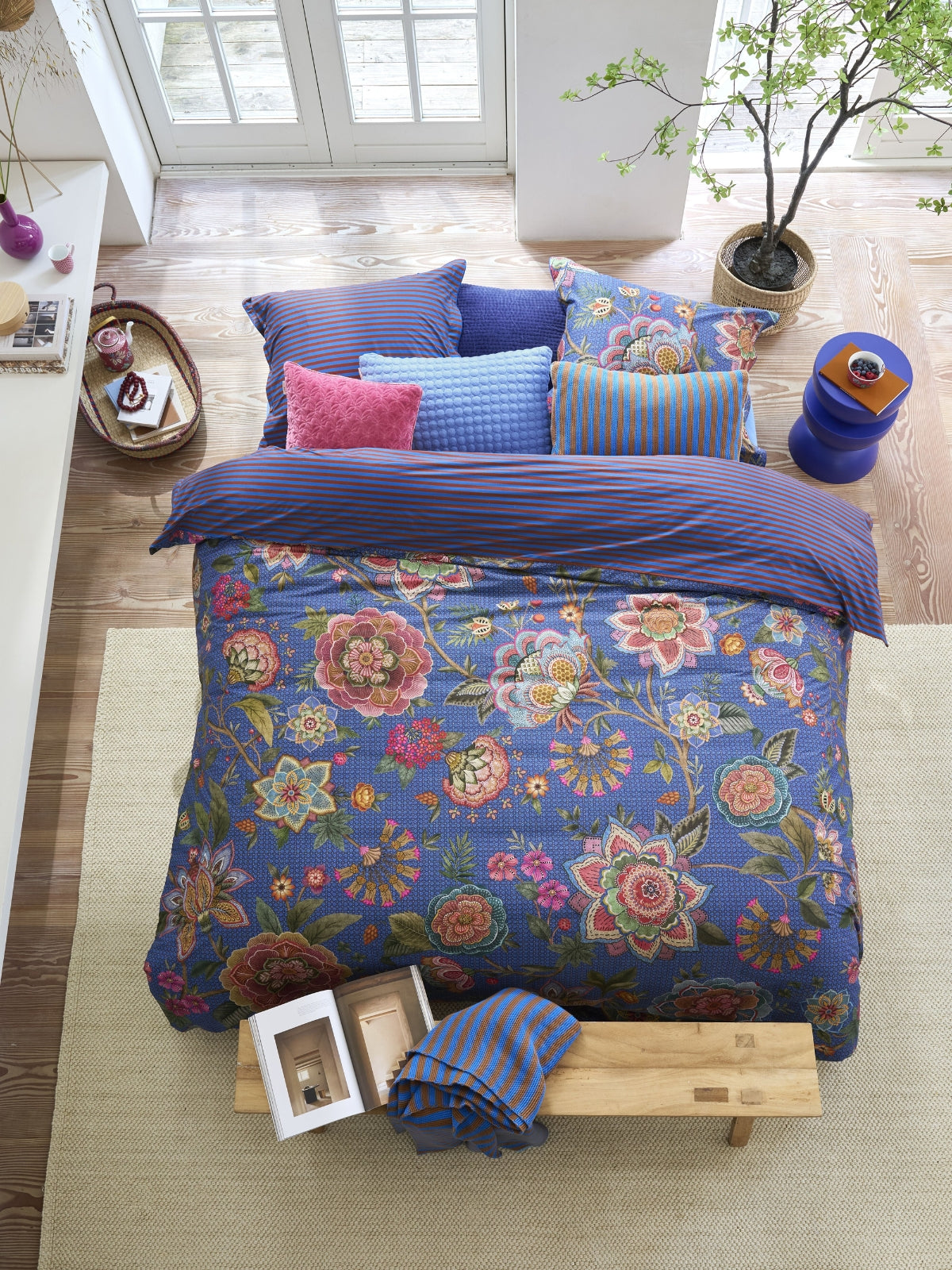 Pip Studio Bombay Bold Bettwäsche blau 135x200cm (1 Stück) - Produktbild 3