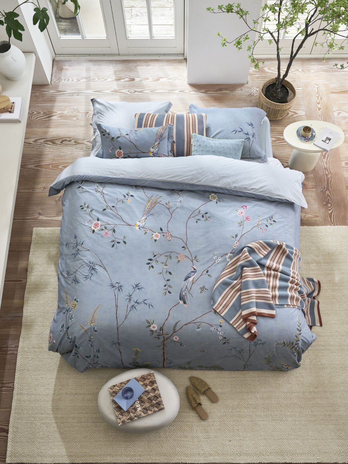 Pip Studio Bamboo Blossom Bettwäsche blau 135x200cm (1 Stück) - Produktbild 2