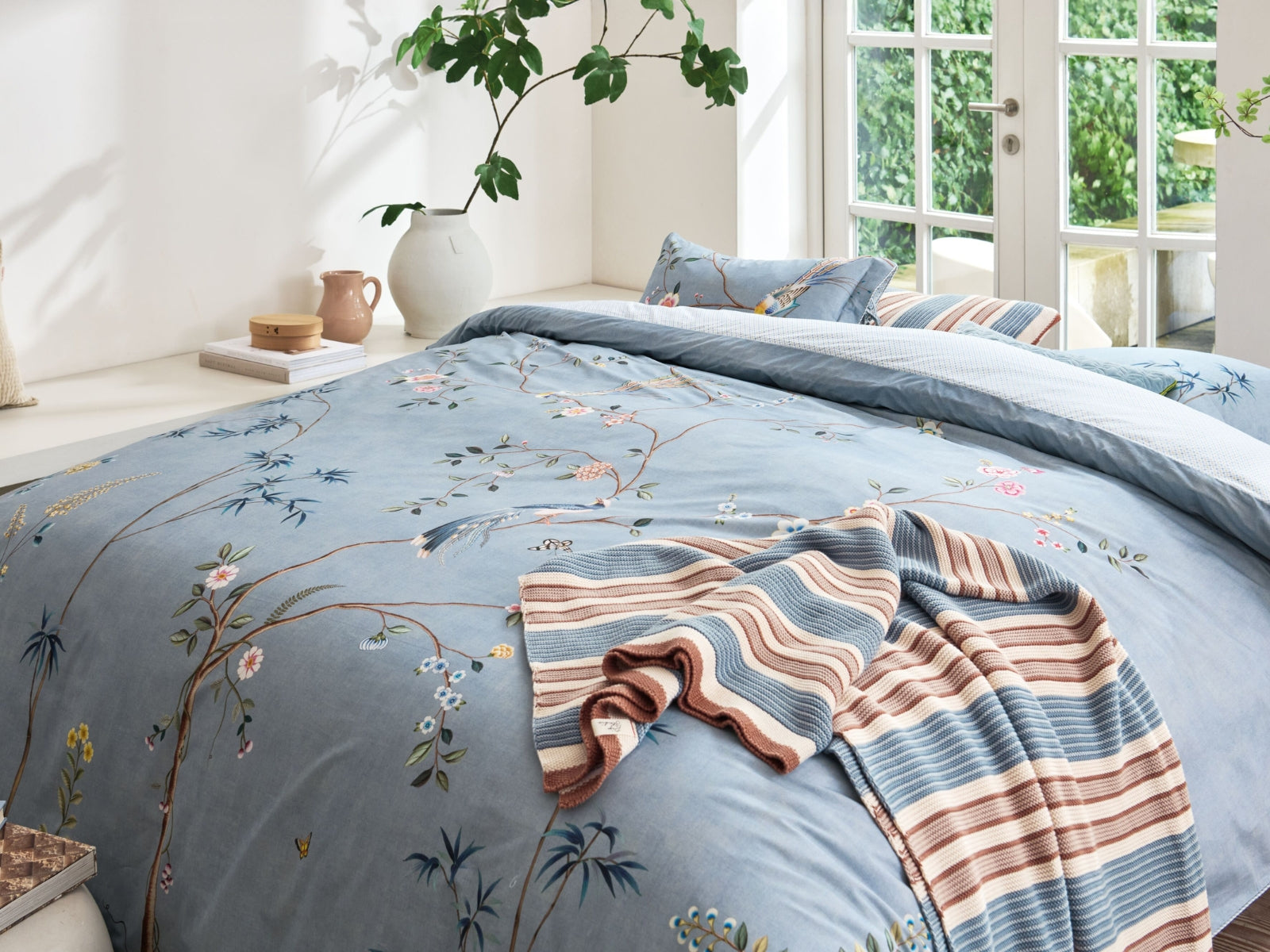 Pip Studio Bamboo Blossom Bettwäsche blau 135x200cm (1 Stück) - Produktbild 3