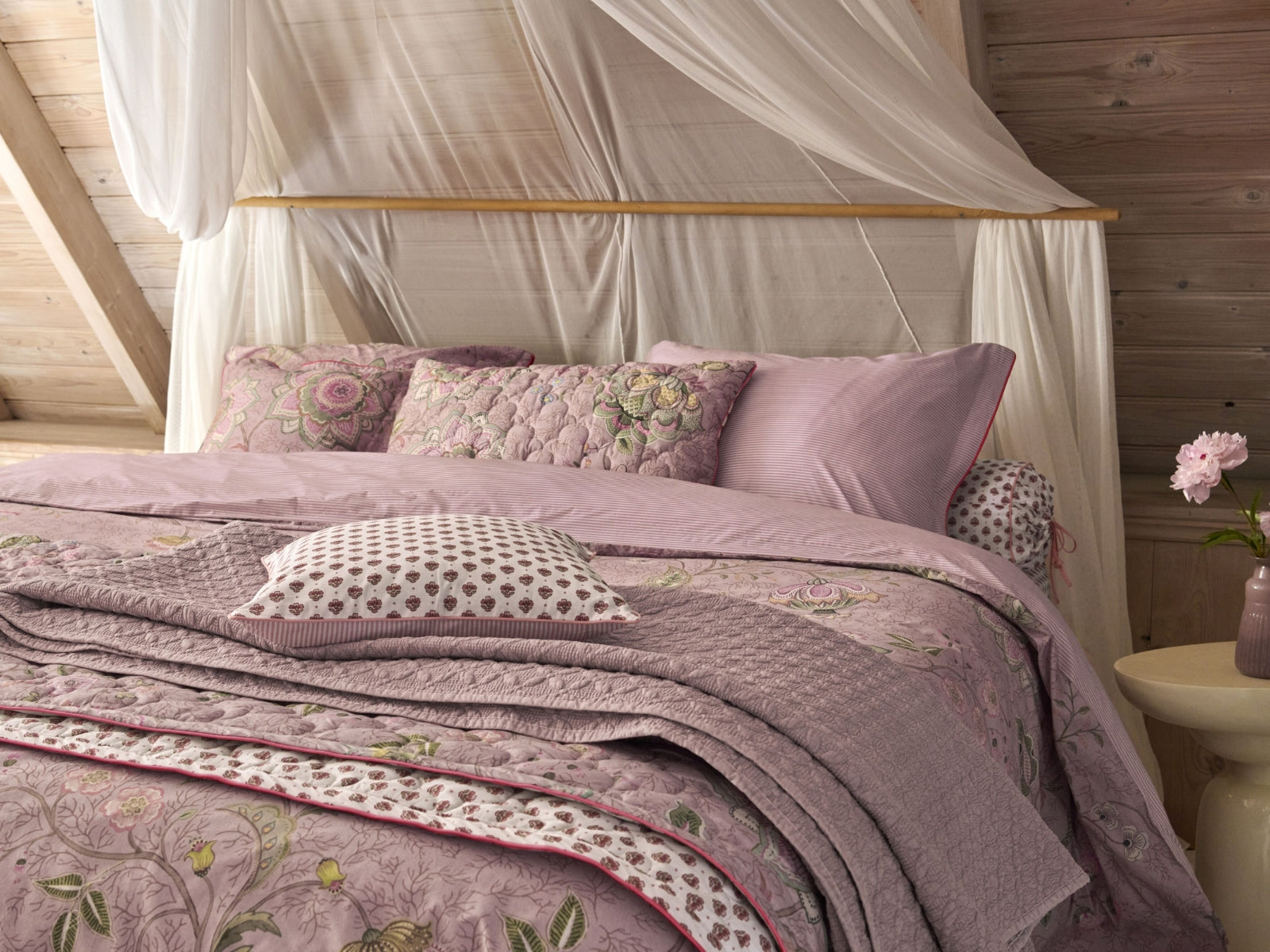 Pip Studio Mumbai Morning Bettwäsche pink 135x200cm (1 Stück) - Produktbild 2