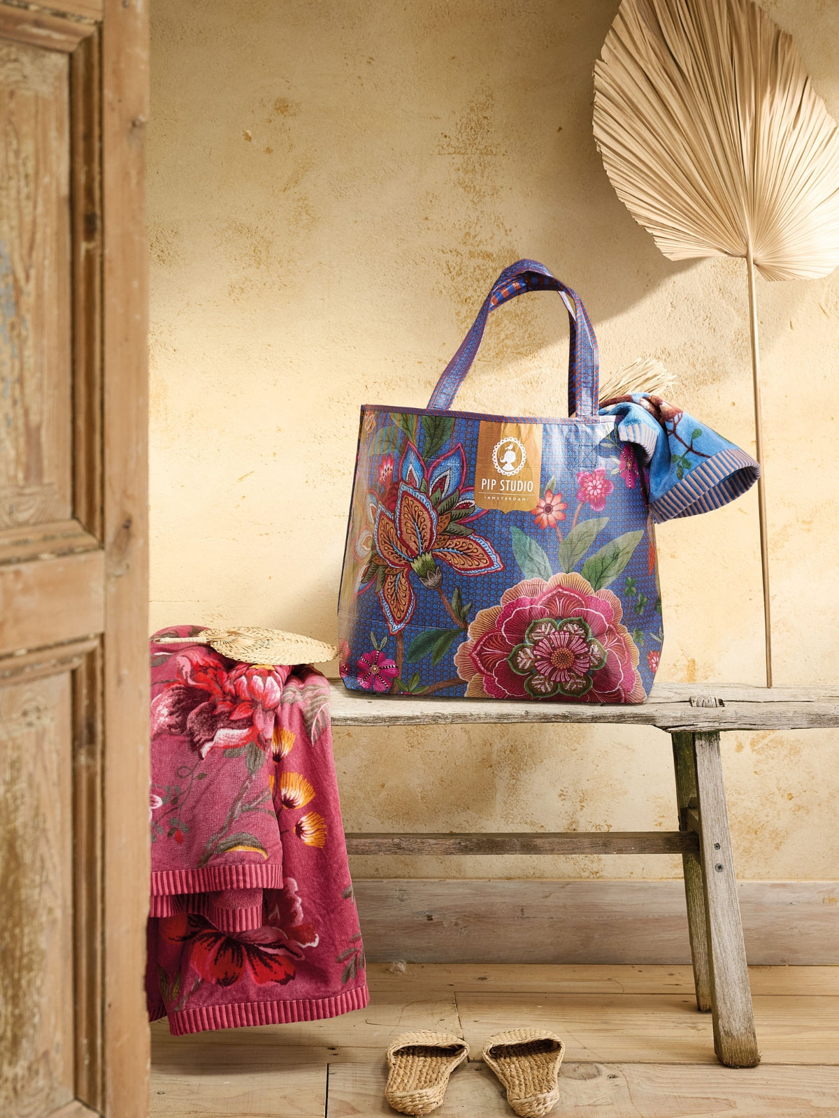 Pip Studio Bombay Strandtasche blau 60x40cm (1 Stück) - Produktbild 2