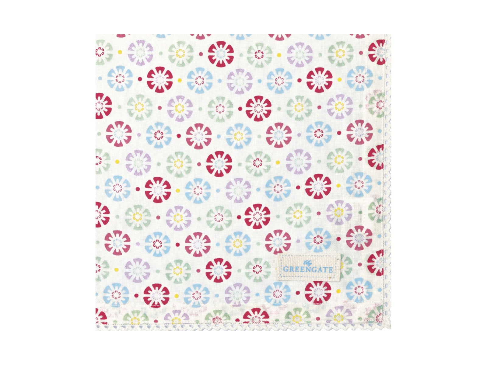 Greengate Rike Stoffserviette mit Spitze white 40x40cm