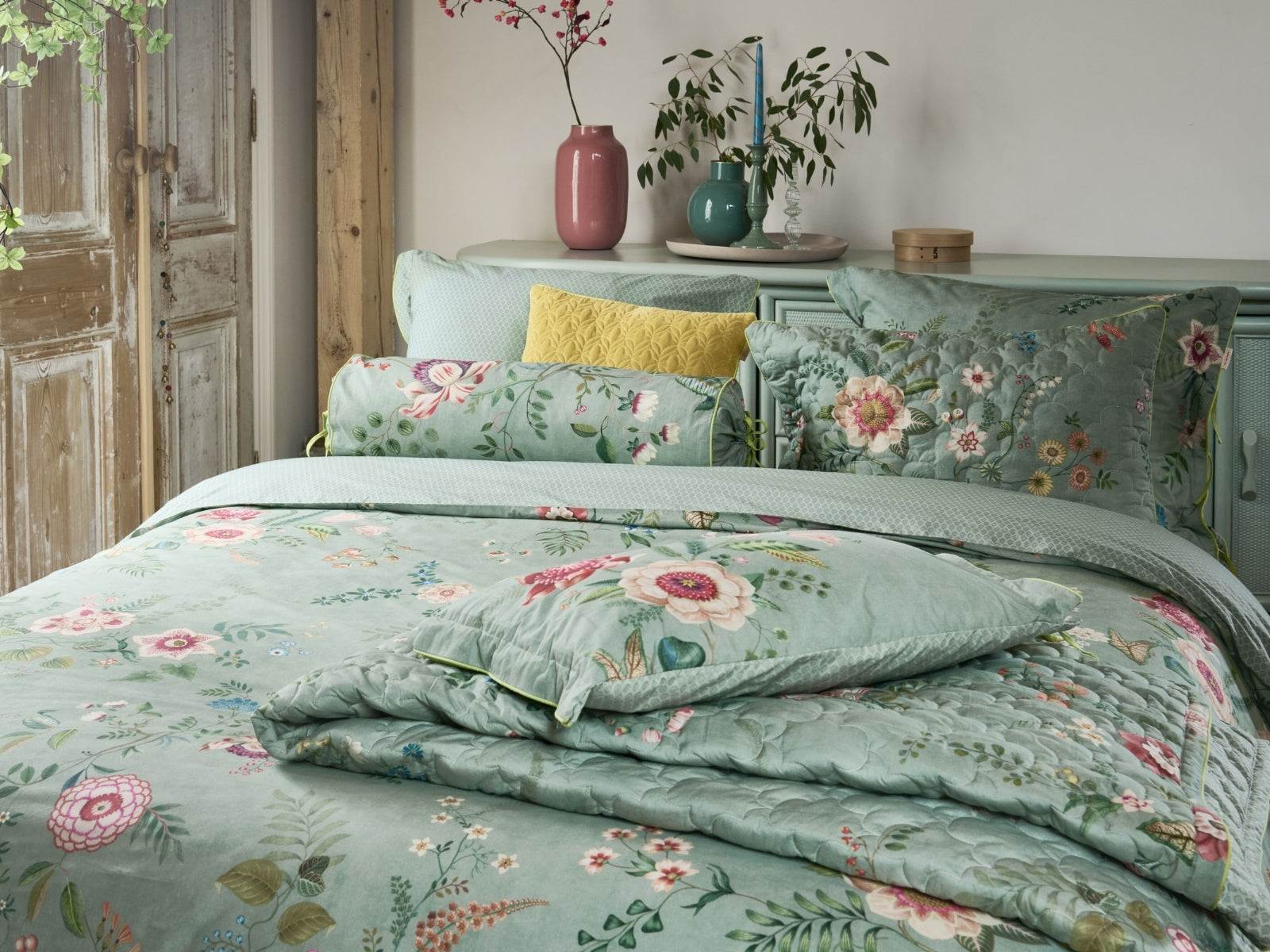 PIP STUDIO Everbloom Kissen rechteckig grün 45x70cm (1 Stück) - Produktbild 4
