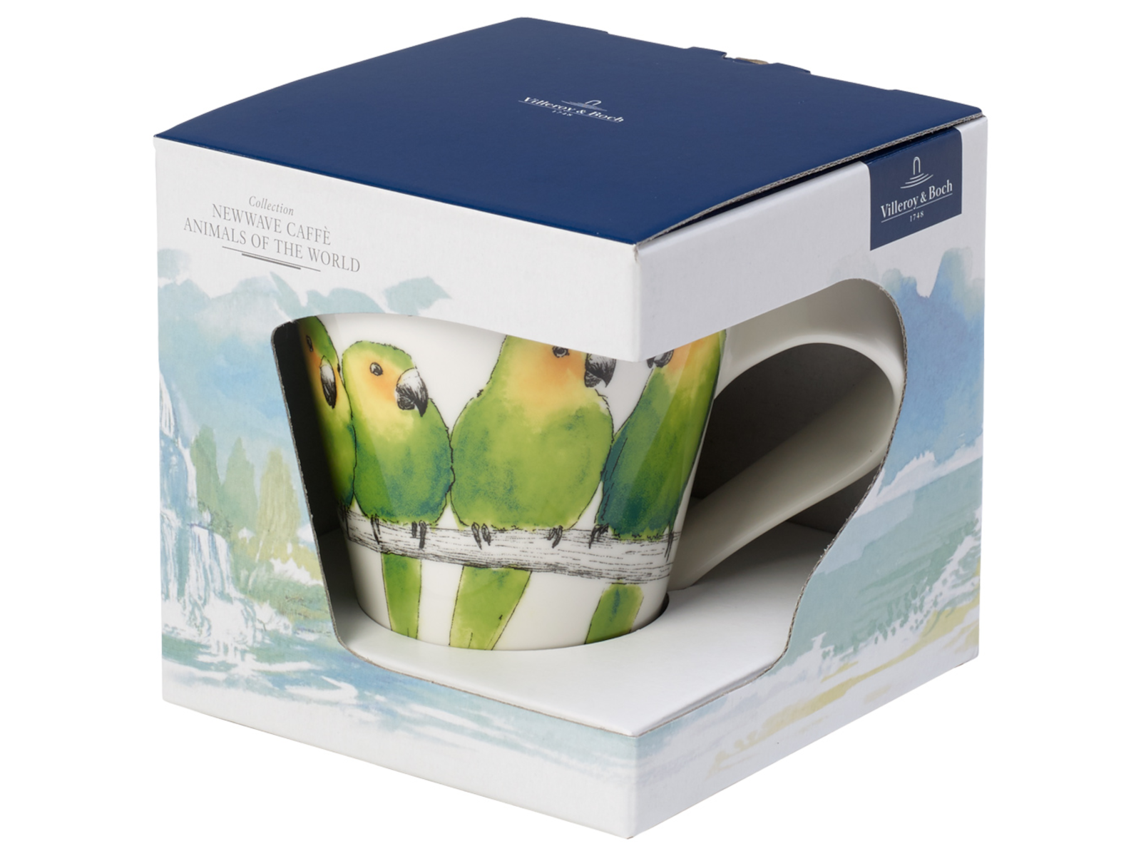 Villeroy & Boch New Wave Caffe Becher m. Henkel Braunwangensittich - Produktbild 2