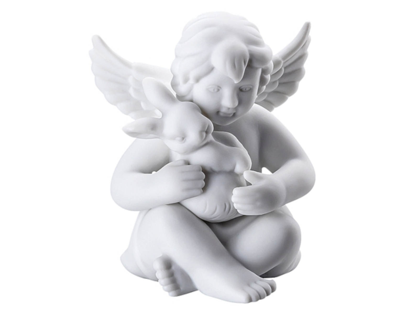 Rosenthal Engel mit Hase klein weiss matt 6,5 cm - Produktbild 2