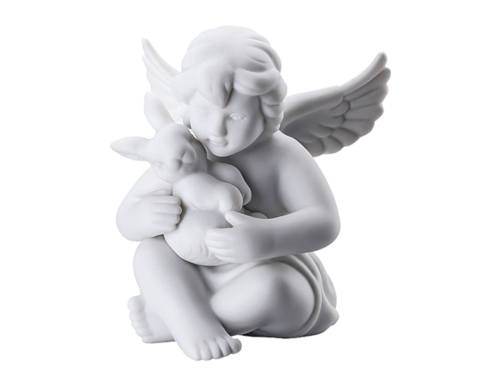 Rosenthal Engel mit Hase klein weiss matt 6,5 cm