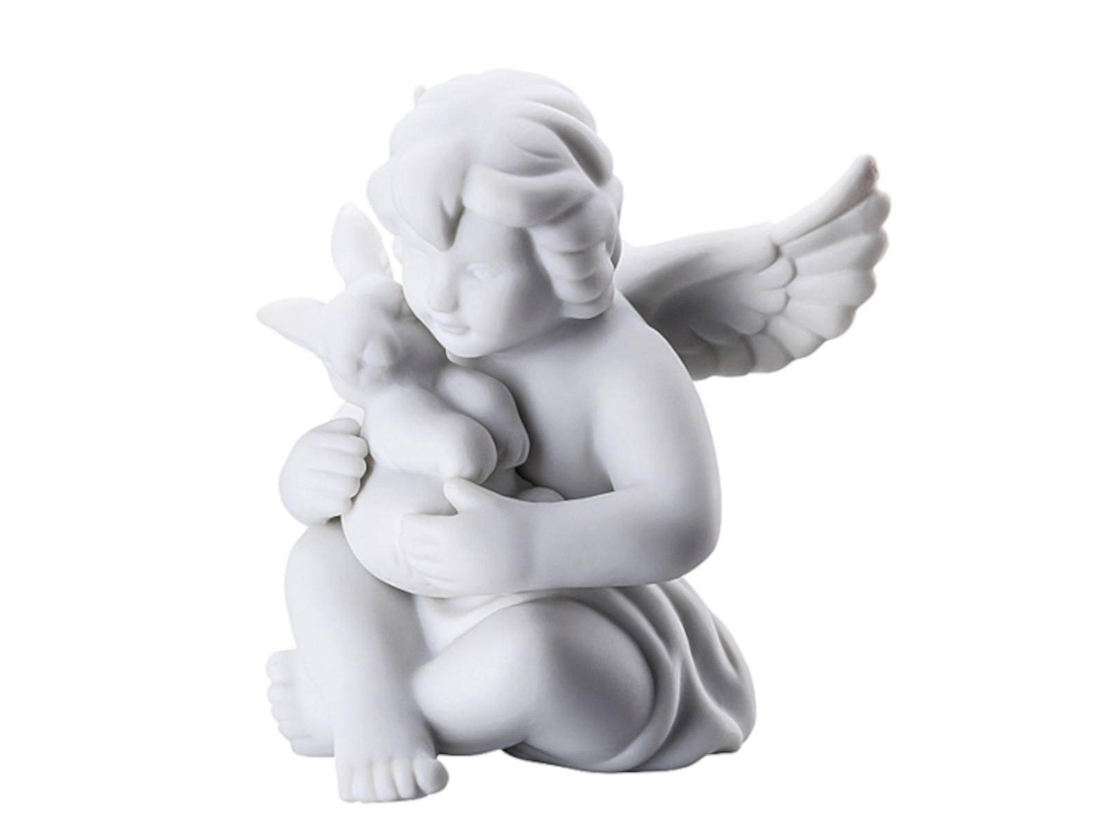 Rosenthal Engel mit Hase klein weiss matt 6,5 cm - Produktbild 3