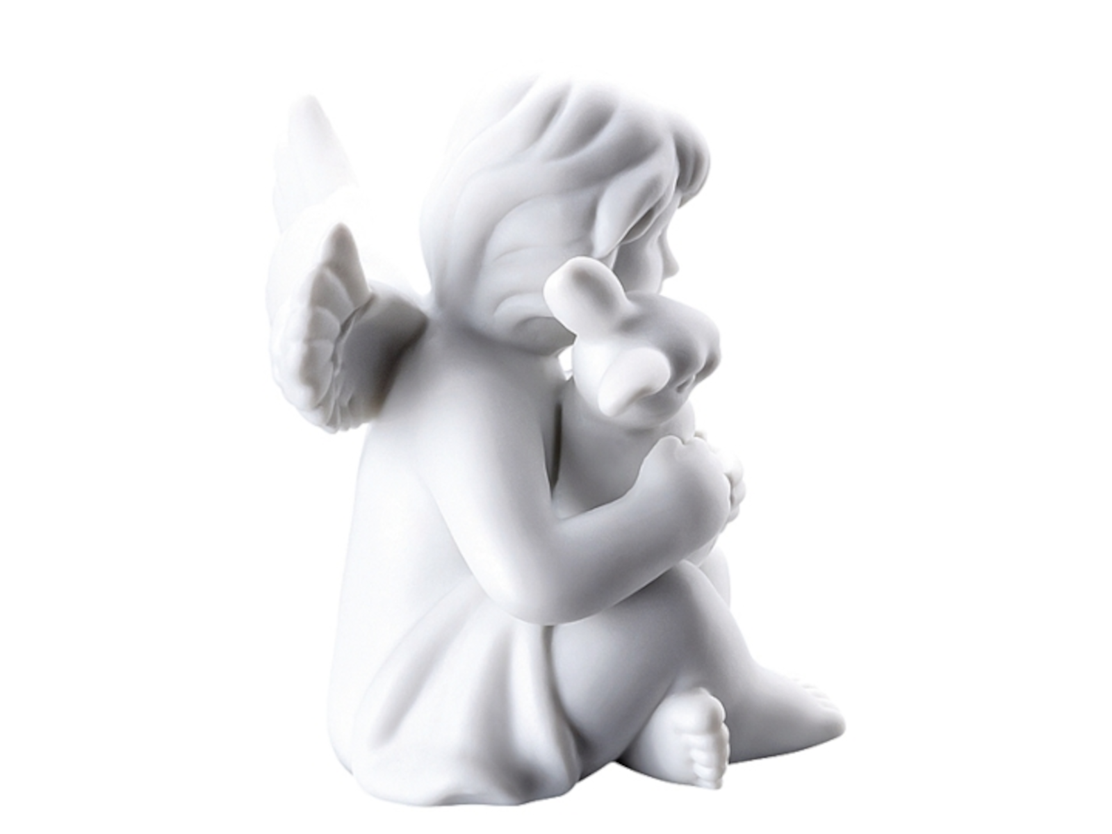 Rosenthal Engel mit Hase klein weiss matt 6,5 cm - Produktbild 5