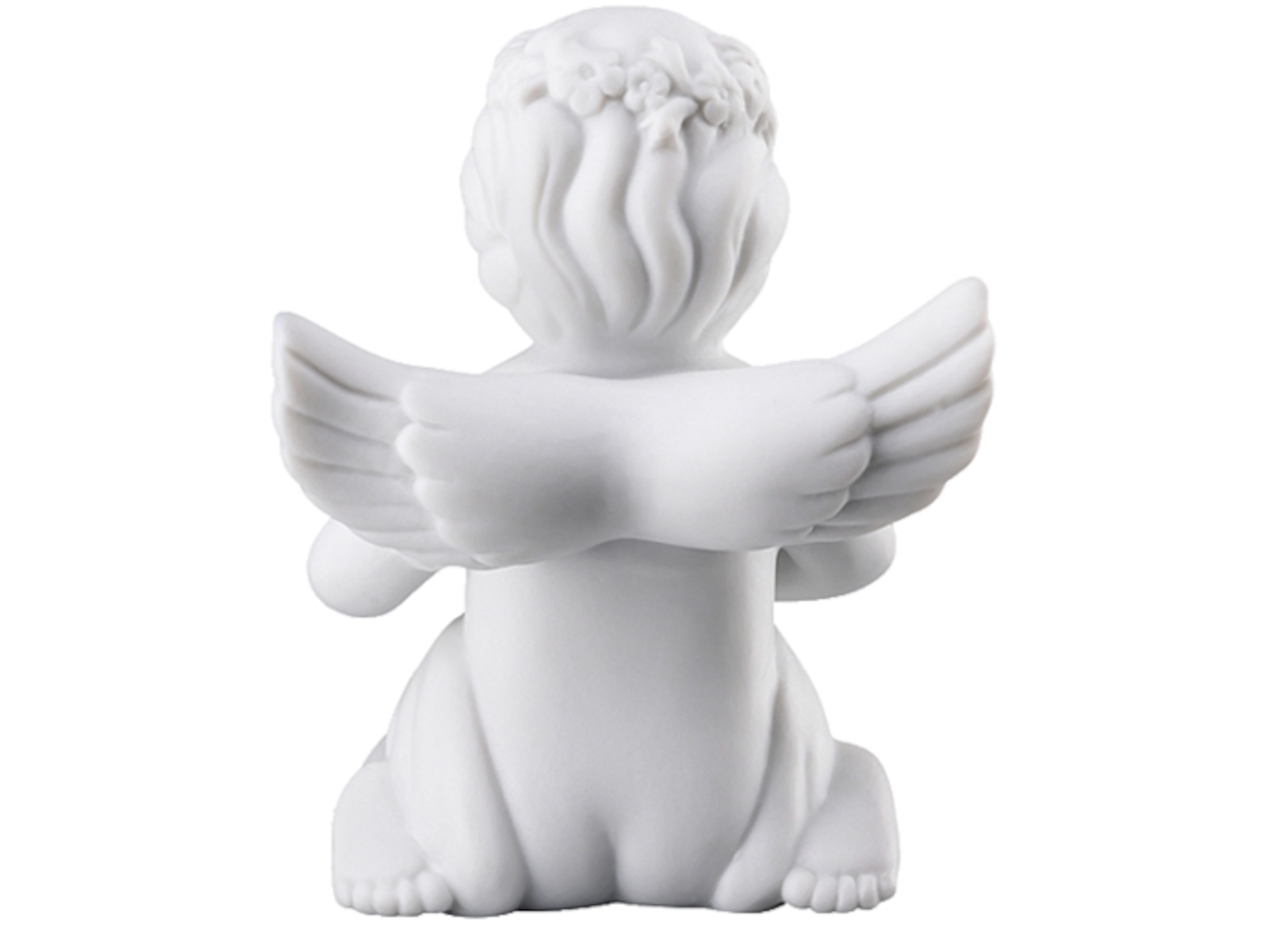 Rosenthal Engel mit Blumenkranz mittel weiss matt 10,5 cm - Produktbild 3