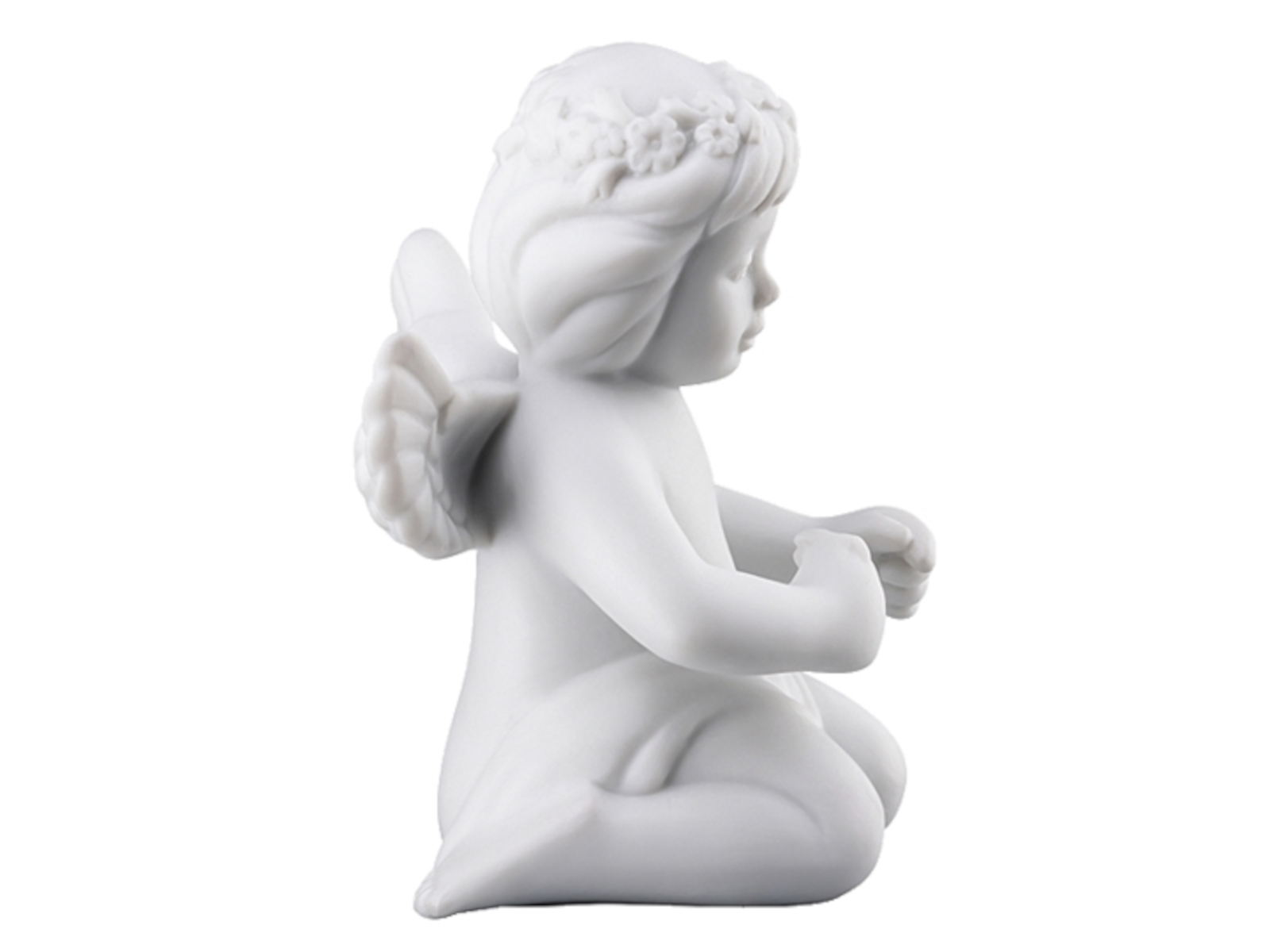 Rosenthal Engel mit Blumenkranz mittel weiss matt 10,5 cm - Produktbild 4