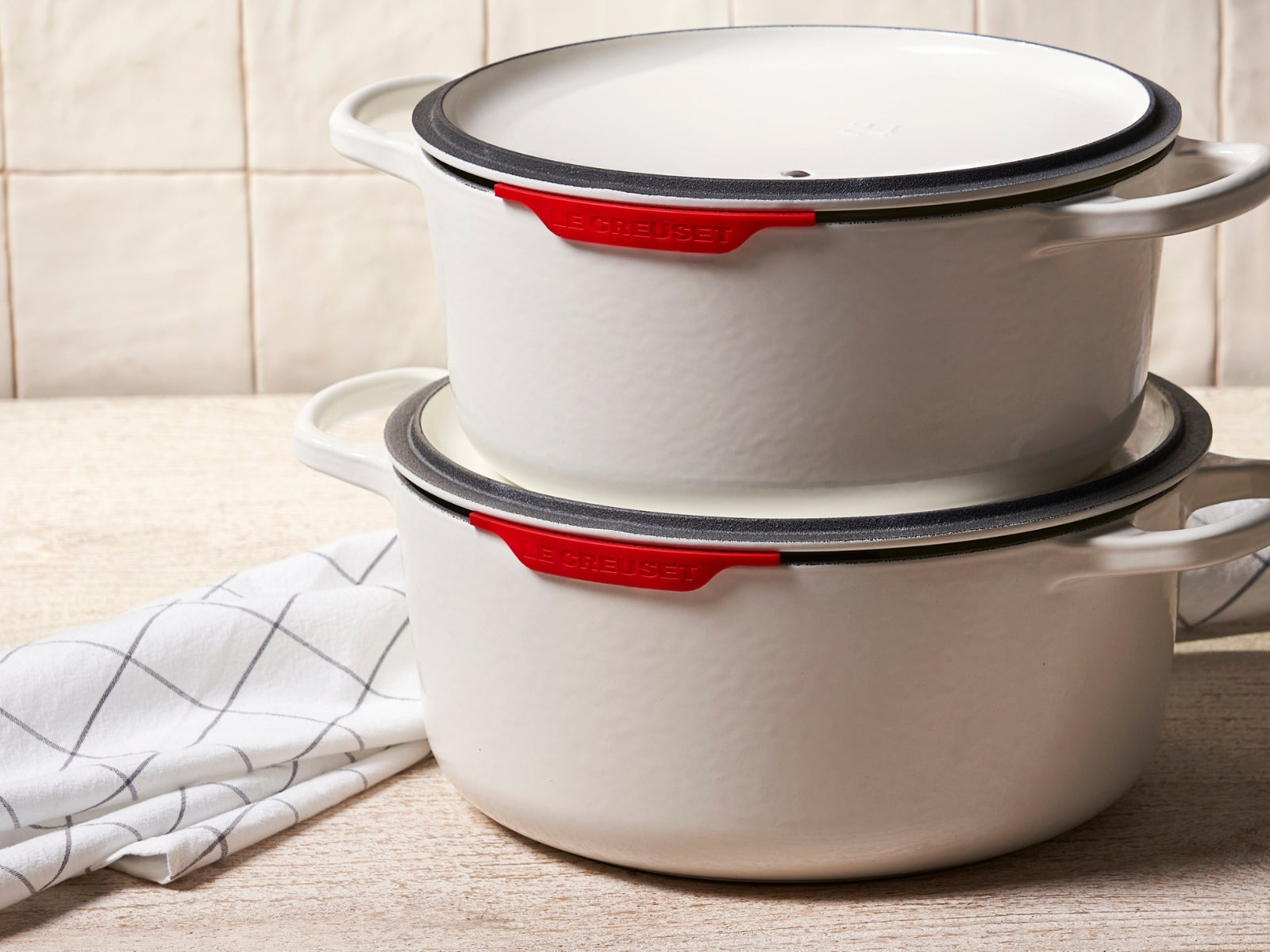 Le Creuset Stapelschutz meringue Set 2tlg - Produktbild 4