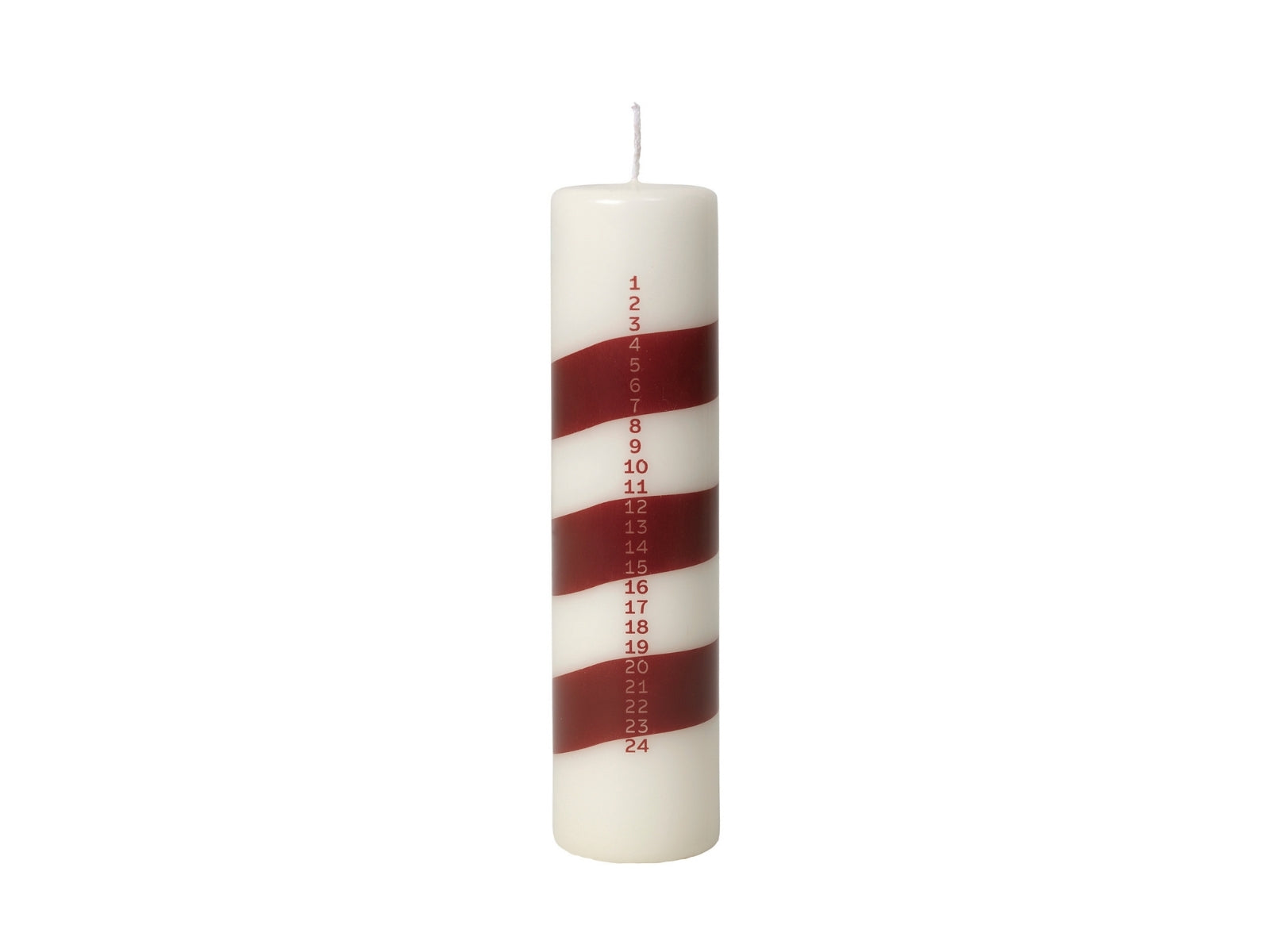 Broste Copenhagen Linea Kalenderlicht off white/burgundy 20cm
