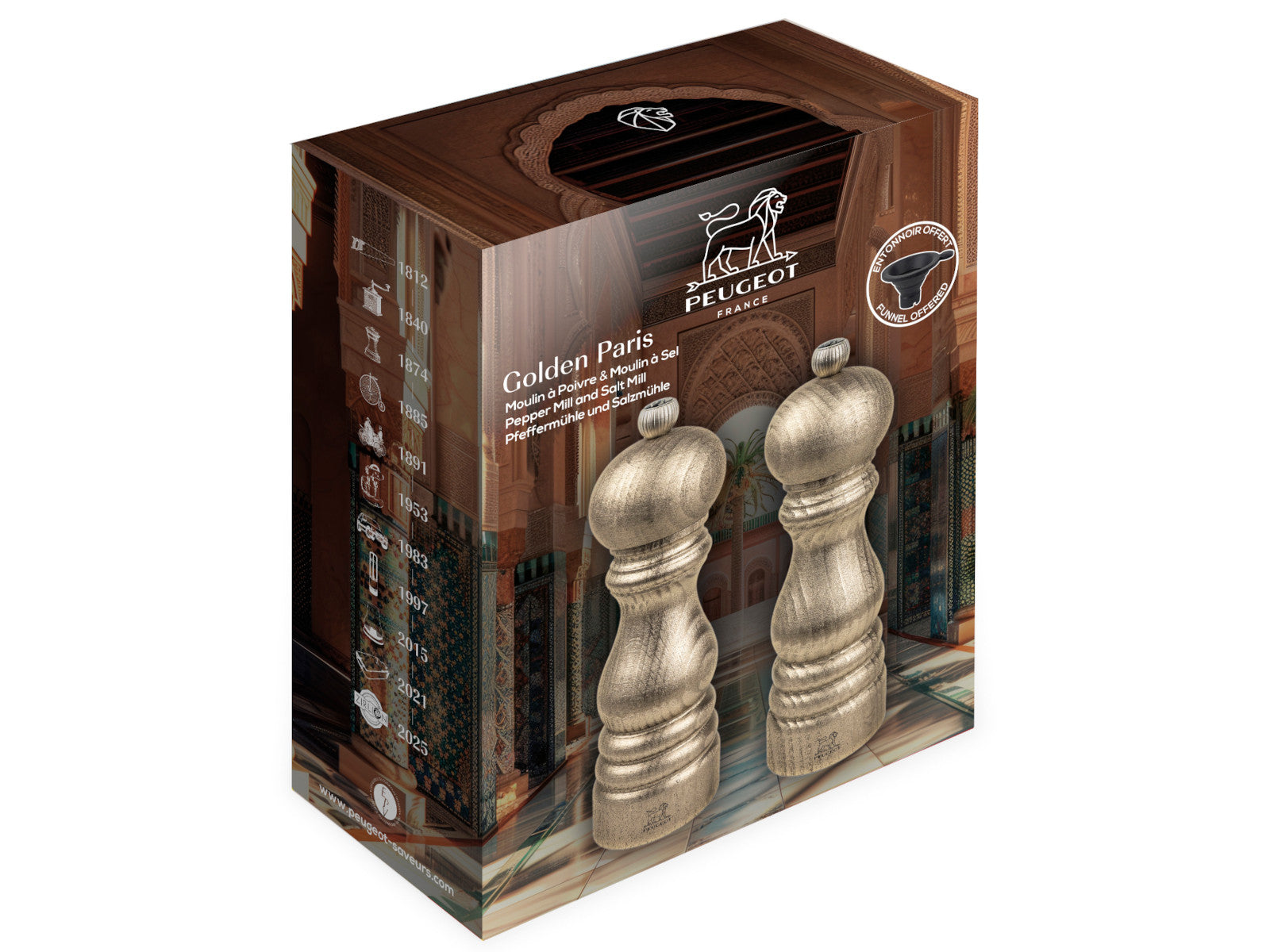 PEUGEOT GOLDEN Pfeffermühle & Salzmühle 18cm 2tlg - Produktbild 2