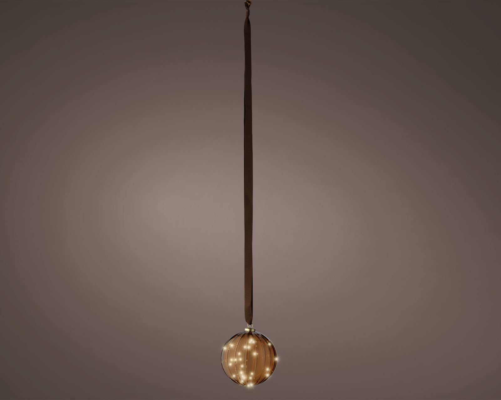 Lumineo LED  Kugel braun/ warmes weiss 10cm