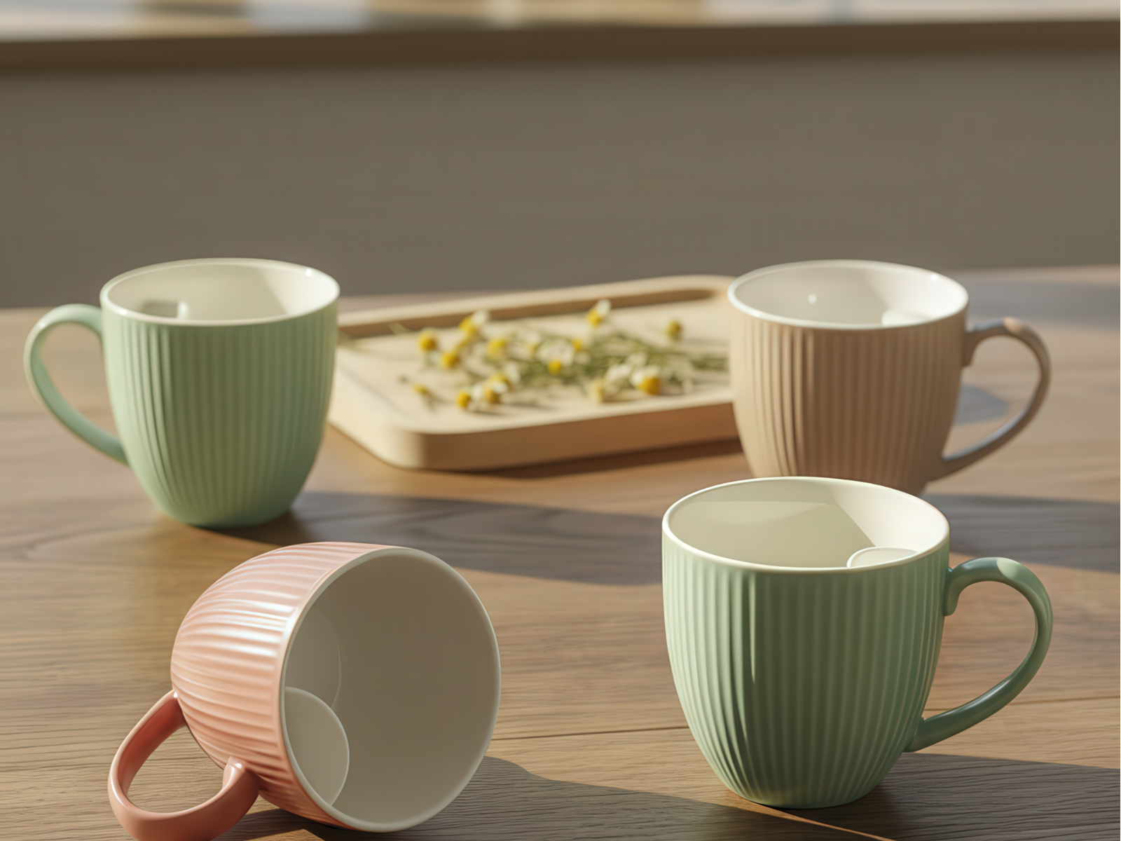 Cangoo Cup® Embossed Beige Teebecher mit Beutelablage 0,33l - Produktbild 6