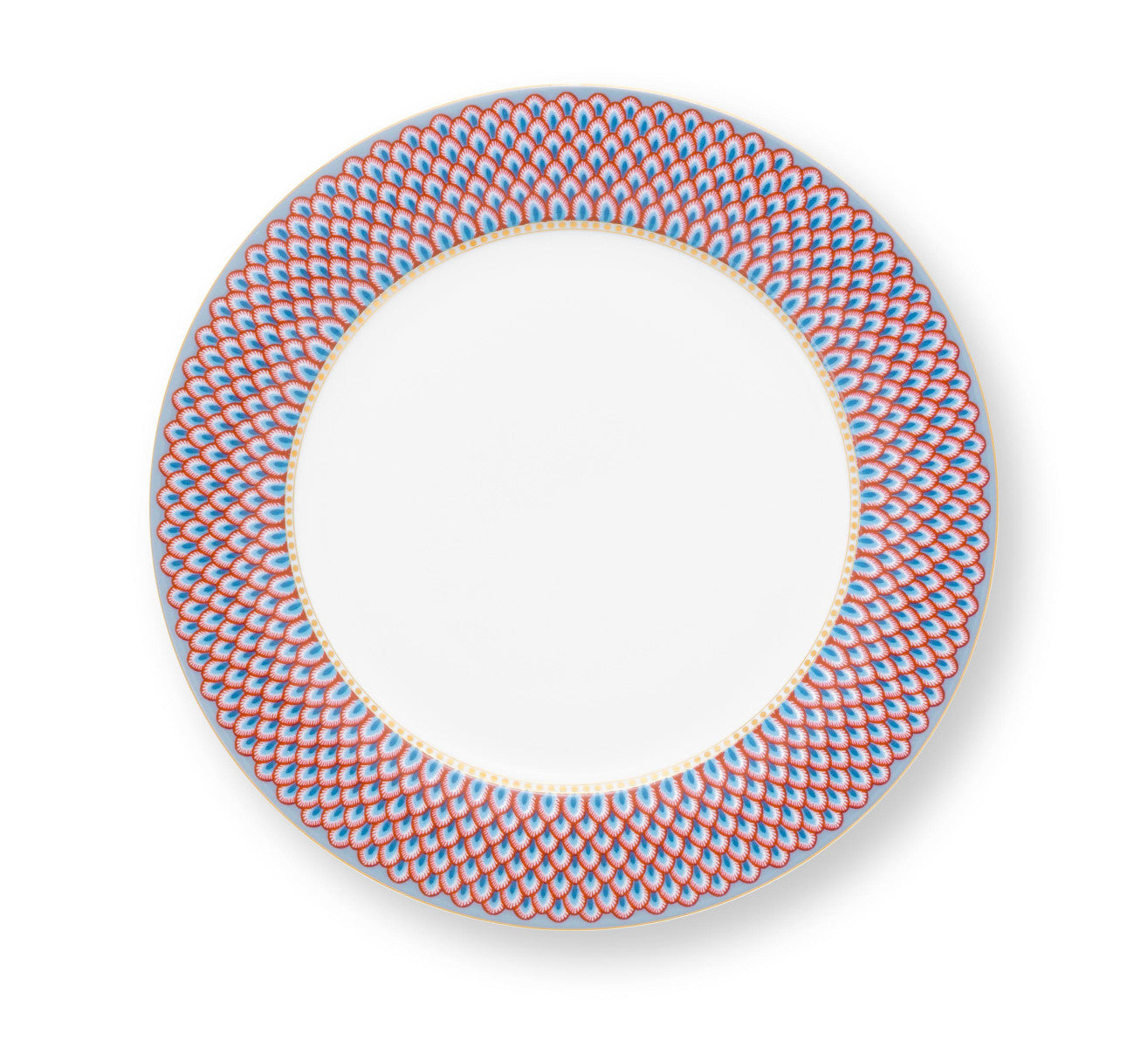 PIP STUDIO Flower Festival Scallop Frühstücksteller red-light blue 26,5cm Set4 - Produktbild 2