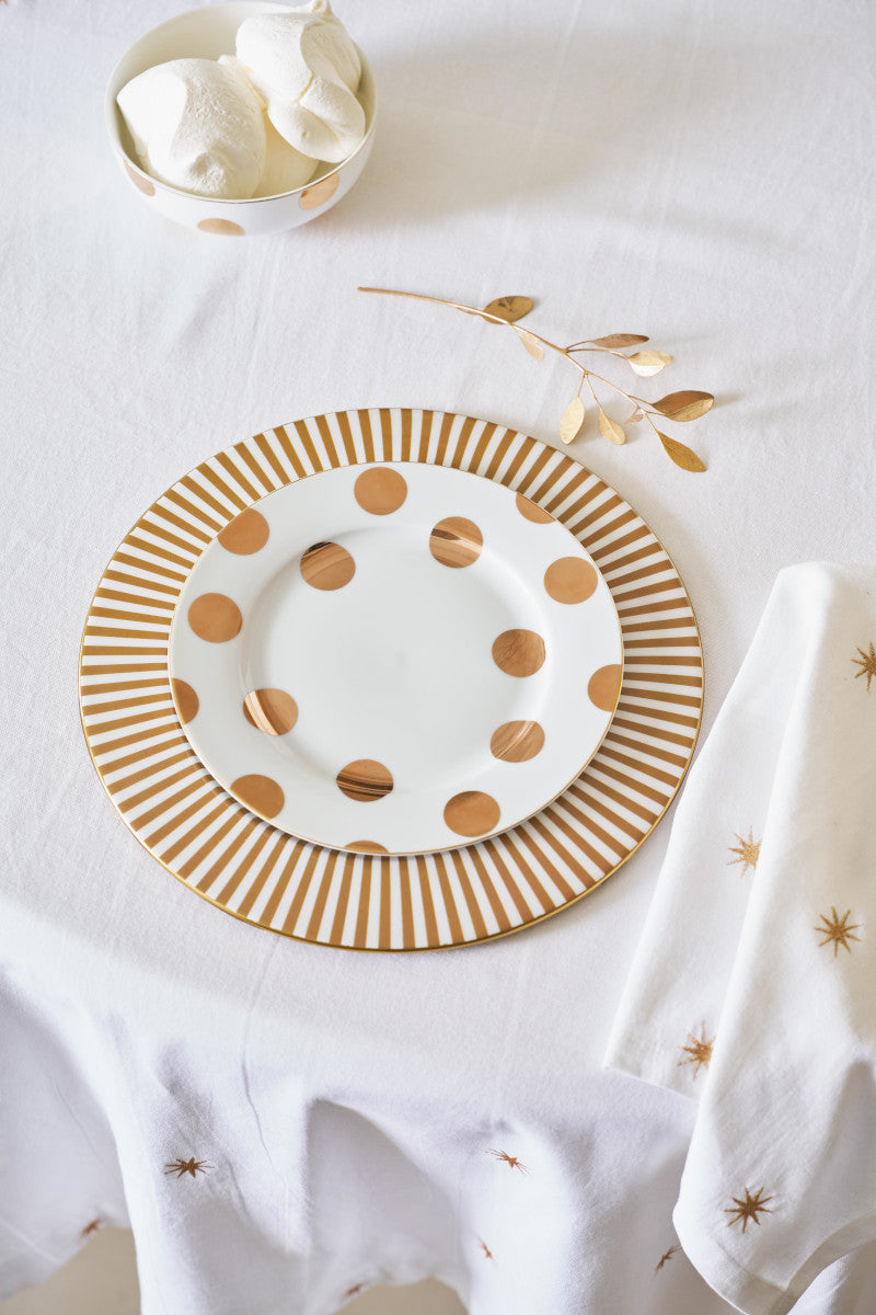 PIP STUDIO Dot Delight Frühstücksteller weiß-gold 23cm - Produktbild 4