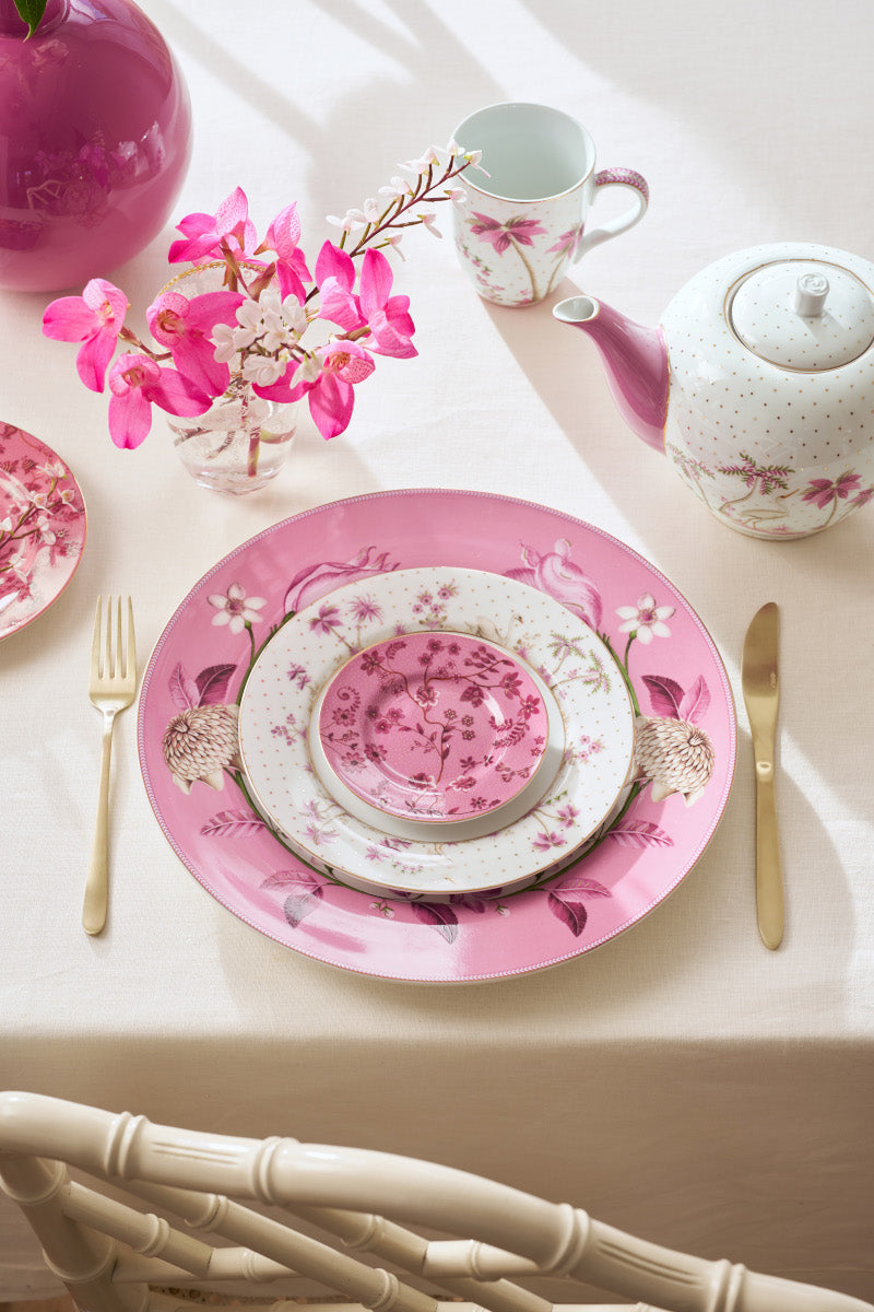 PIP STUDIO Jolie Petit Four Flowers Pink Brotteller 12cm - Produktbild 3