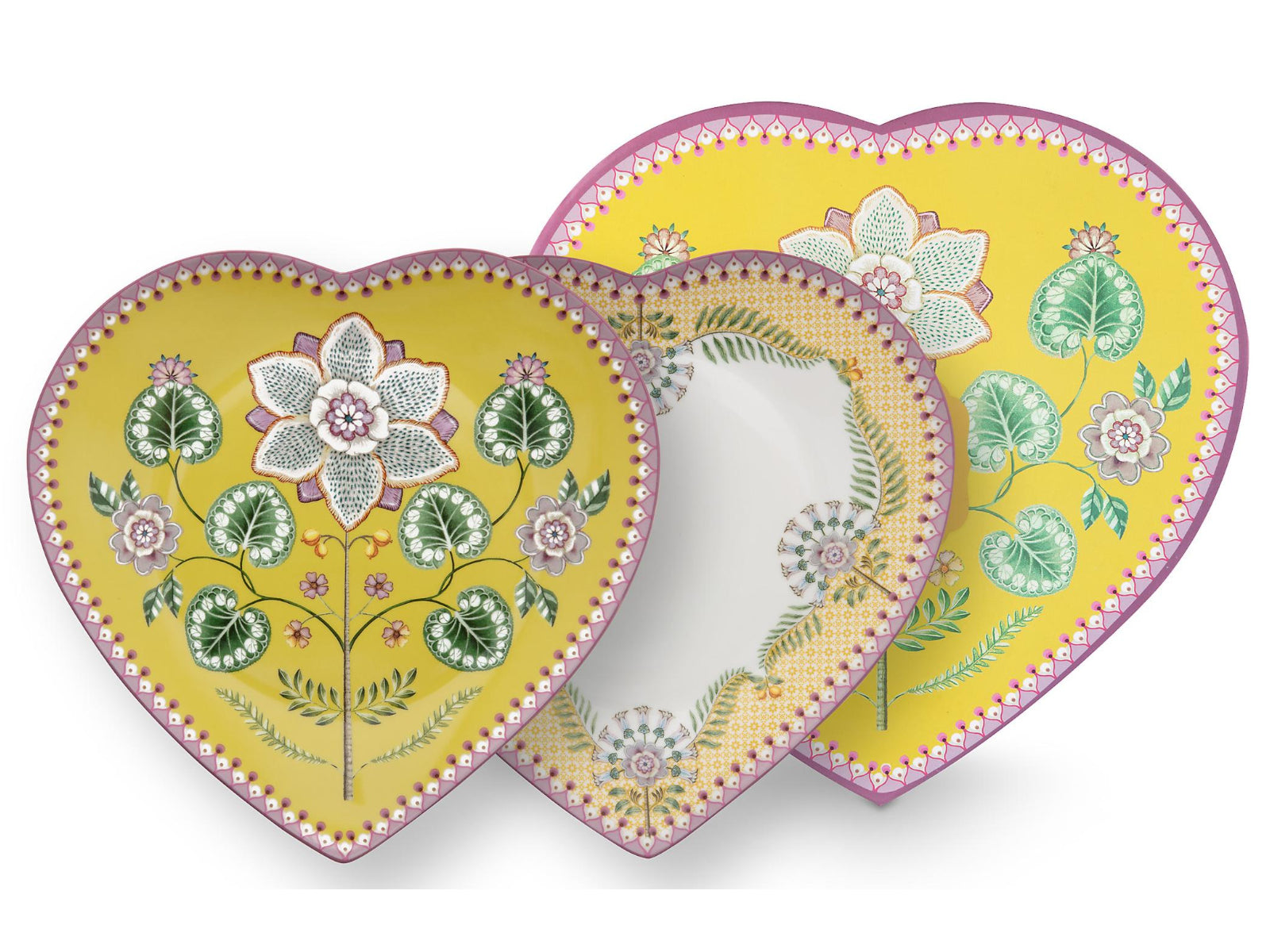 PIP STUDIO Lily&Lotus Yellow Herzformteller 21,5cm Set2