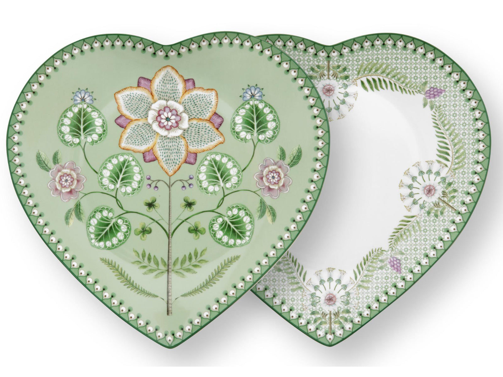 PIP STUDIO Lily&Lotus Light Green Herzformteller 21,5cm Set2 - Produktbild 2