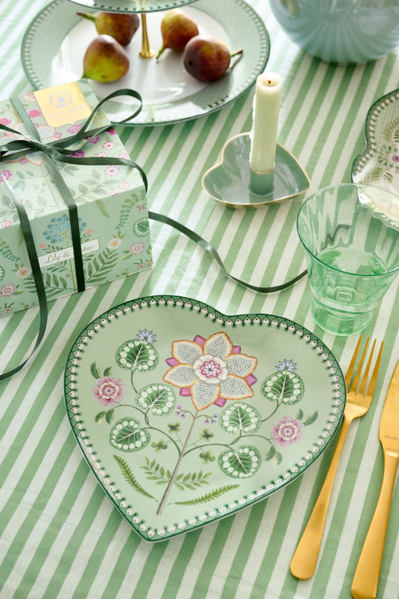 PIP STUDIO Lily&Lotus Light Green Herzformteller 21,5cm Set2 - Produktbild 8