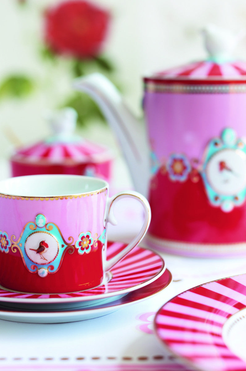 PIP STUDIO Love Birds Medaillion Henkelbecher rot/pink 250ml - Produktbild 3