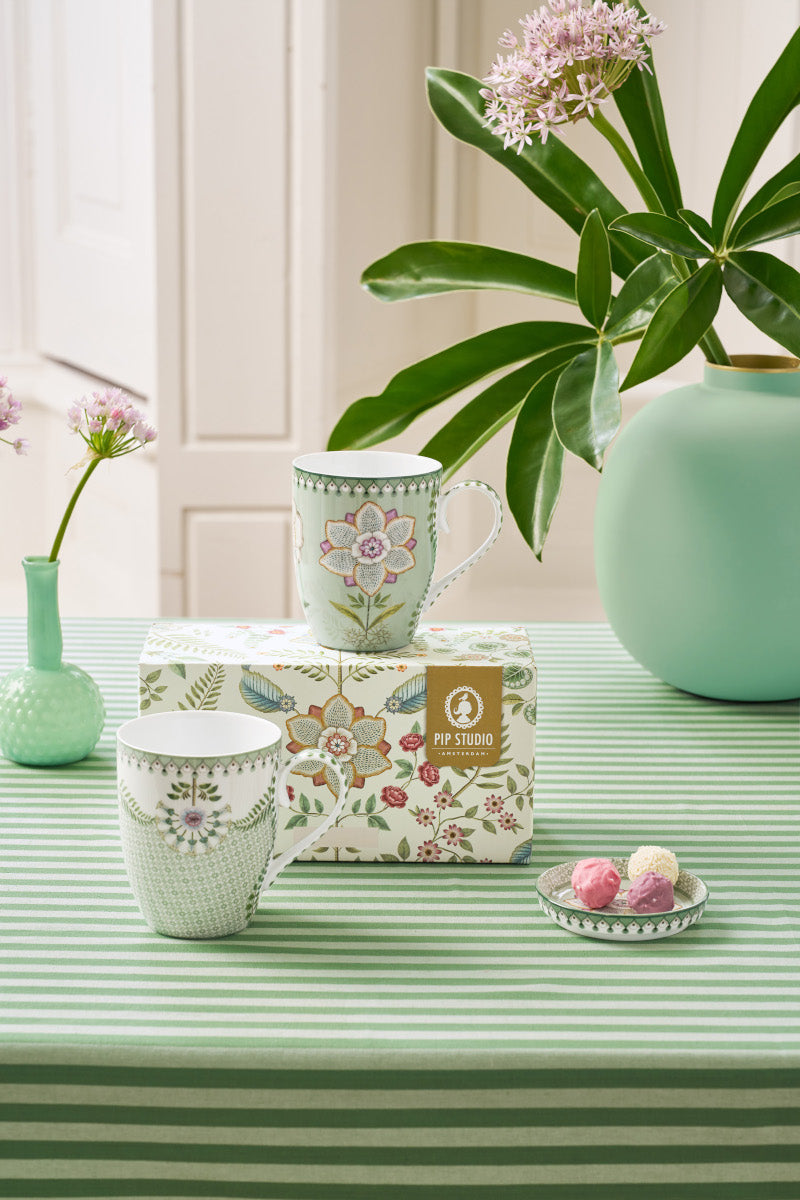 PIP STUDIO Lily&Lotus Light Green Becher 350ml Large Set2 - Produktbild 2