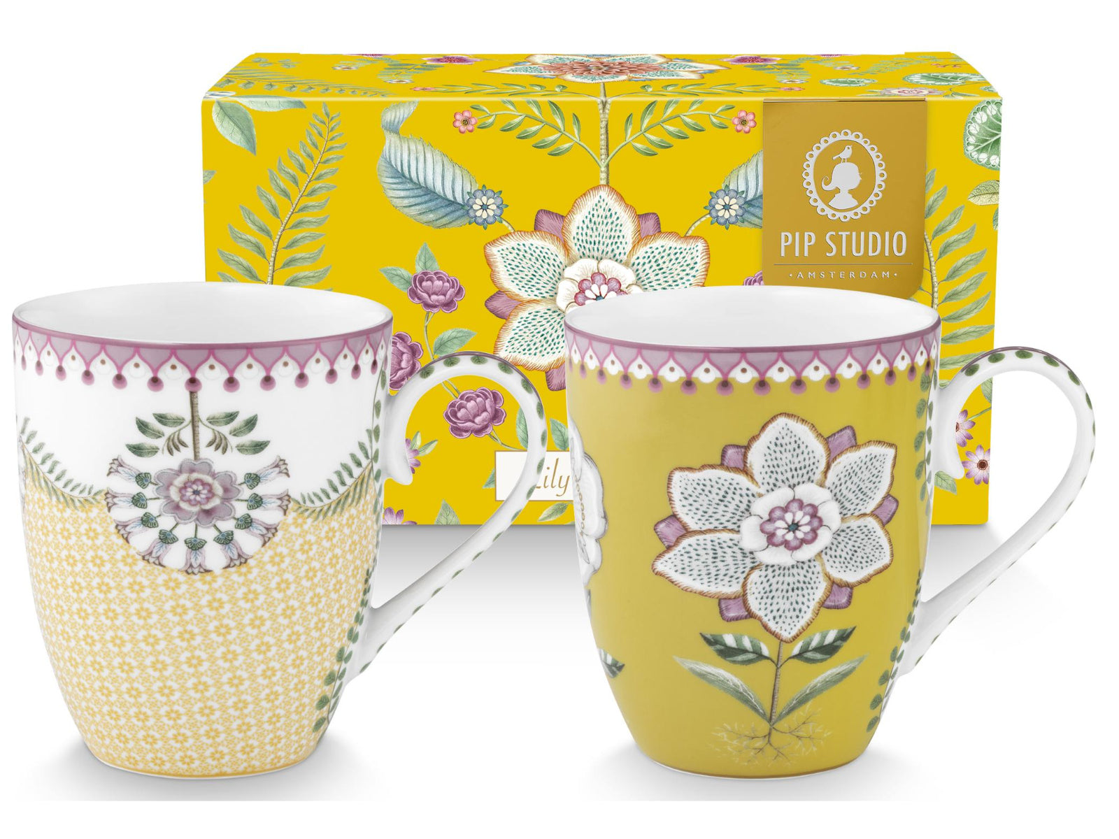 PIP STUDIO Lily&Lotus Yellow Henkelbecher Large 0,365l Set2