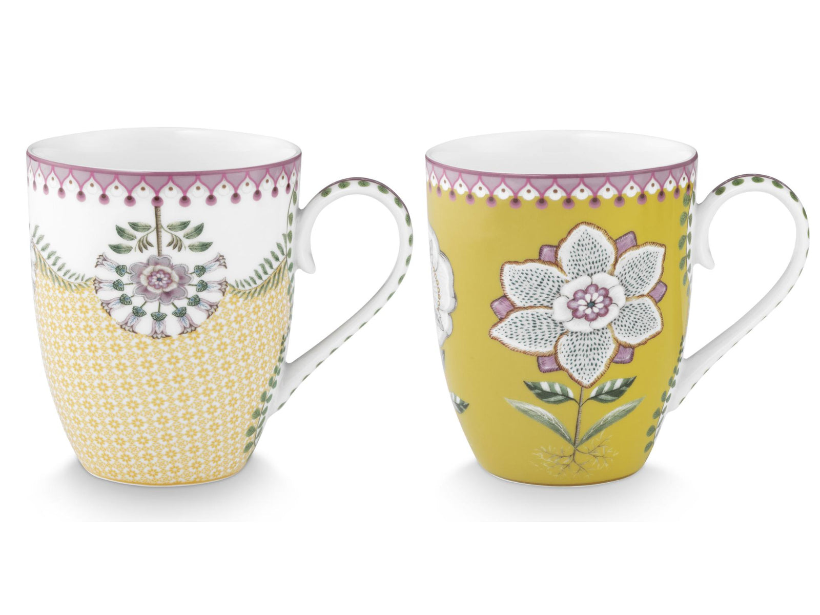 PIP STUDIO Lily&Lotus Yellow Henkelbecher Large 0,365l Set2 - Produktbild 2