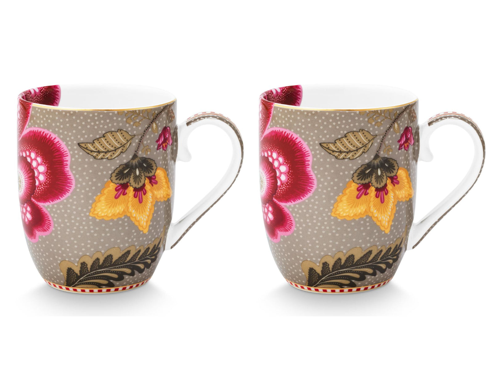 PIP STUDIO Blooming Tales Fantasy Khaki Small Henkelbecher 0,2l Set2 - Produktbild 2