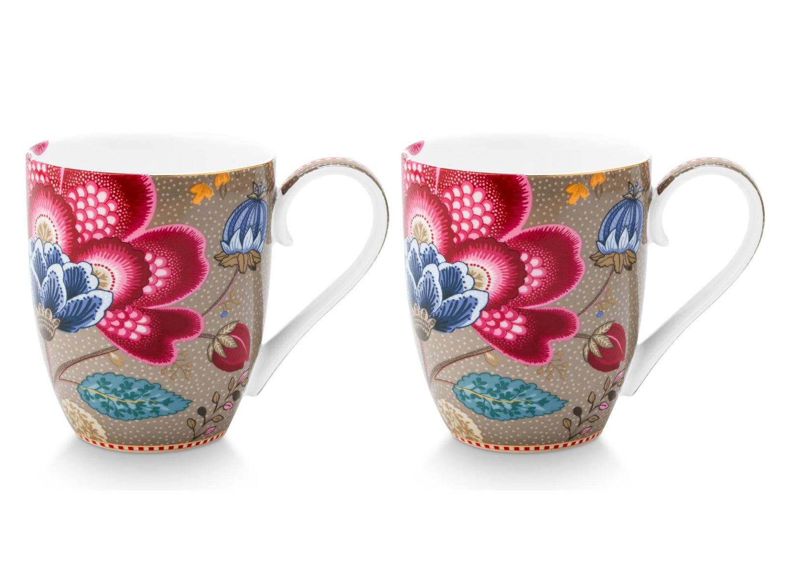 PIP STUDIO Blooming Tales Fantasy Khaki Henkelbecher XL 0,45l Set2 - Produktbild 2