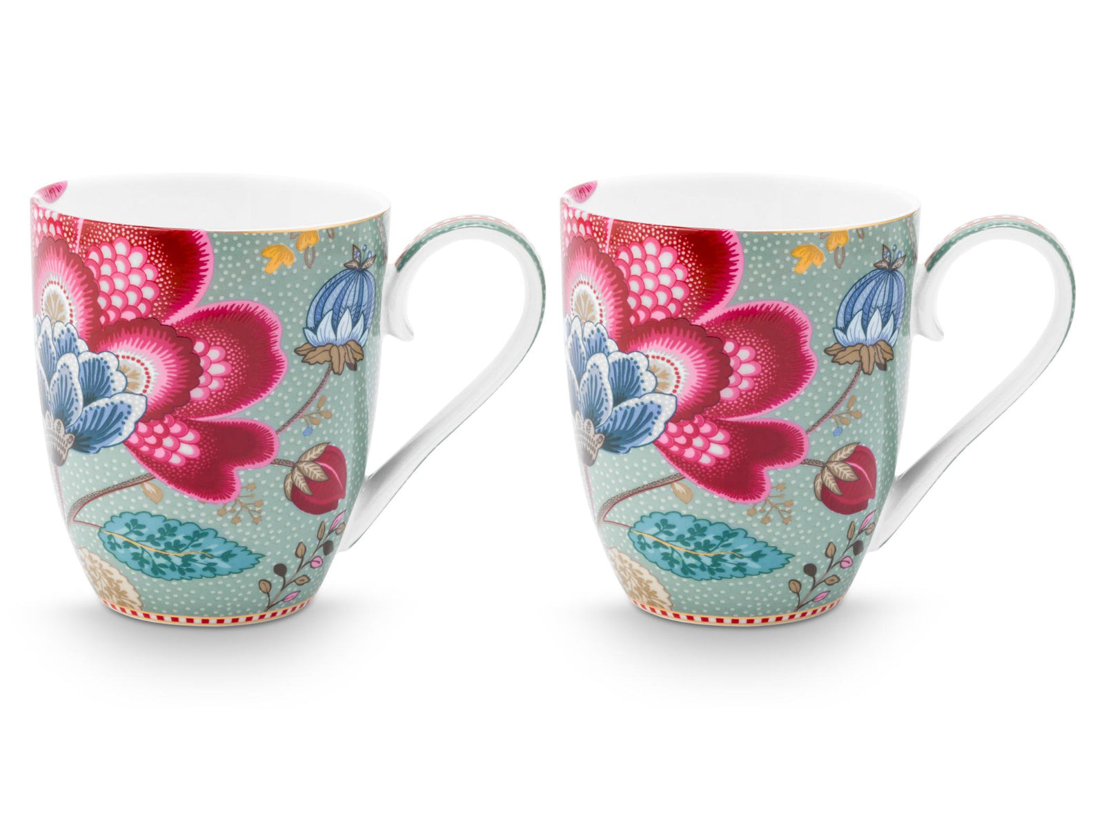 PIP STUDIO Blooming Tales Fantasy Blue Henkelbecher XL 0,65l Set2 - Produktbild 2