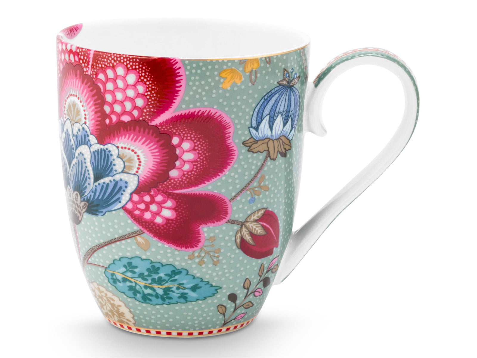 PIP STUDIO Blooming Tales Fantasy Blue Henkelbecher XL 0,65l Set2 - Produktbild 3