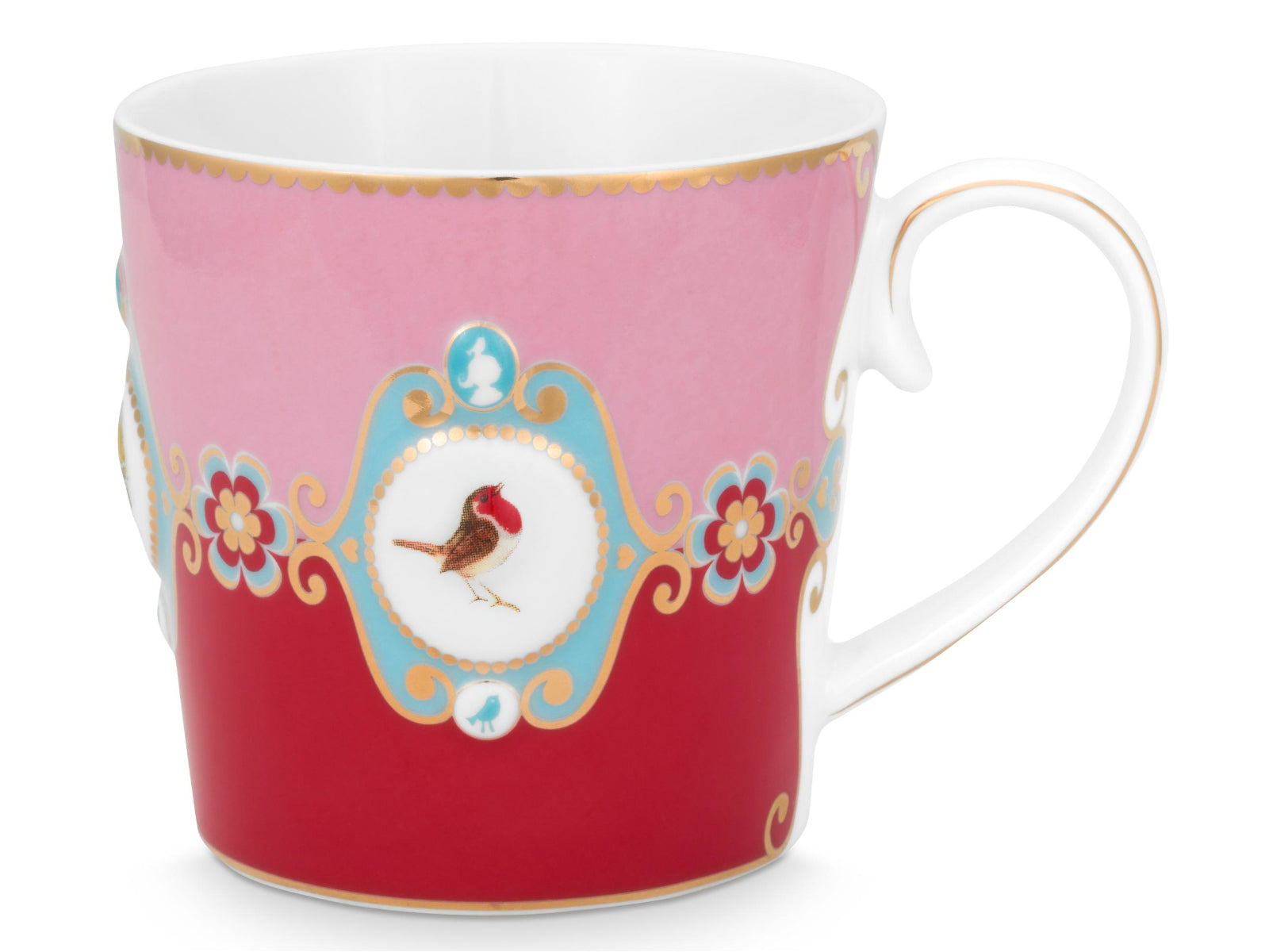 PIP STUDIO Love Birds Medallion Red-Pink Henkelbecher Large 0,25l Set2 - Produktbild 3